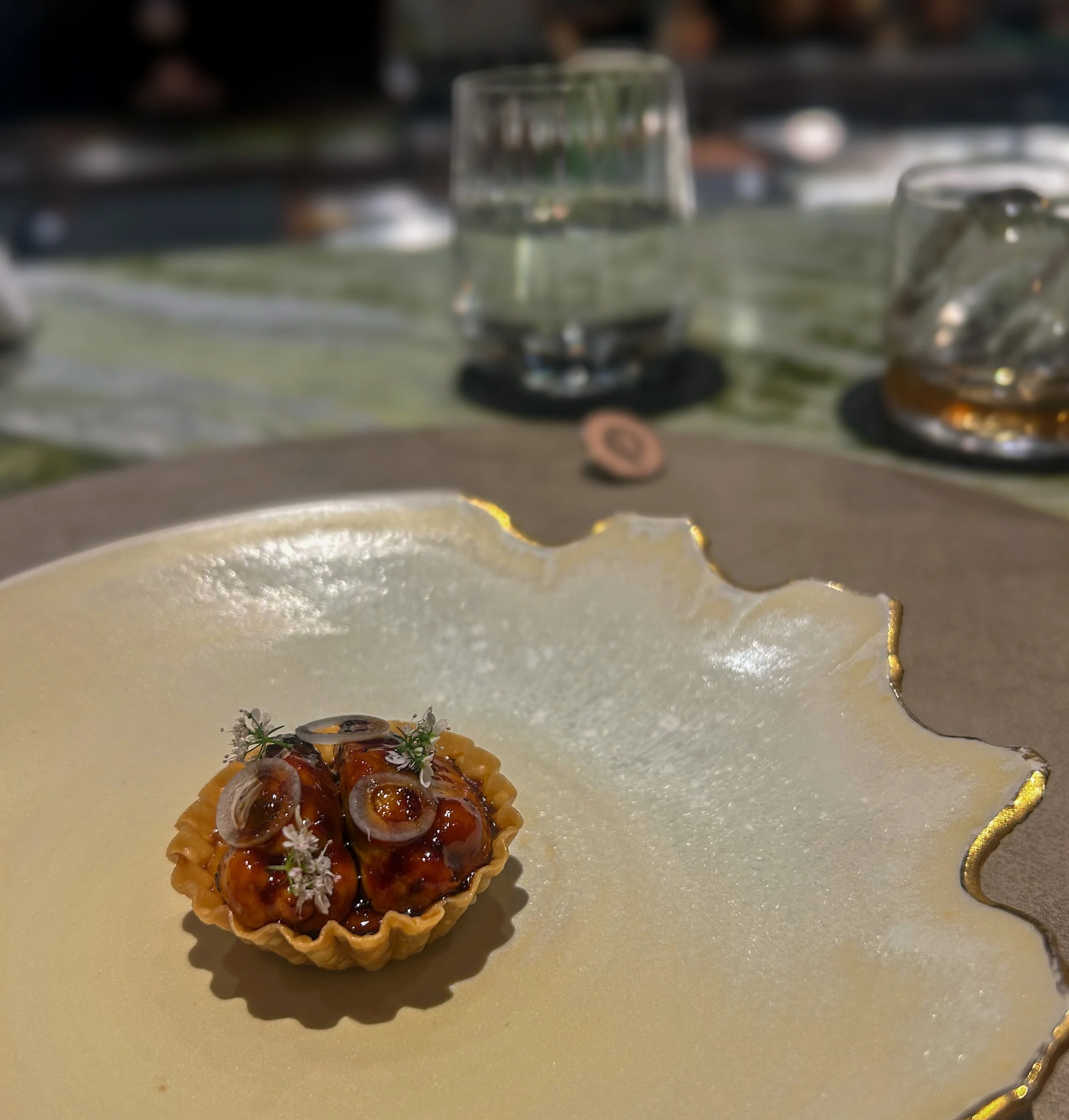 Mussel Tostada at Quintonil in Mexico City