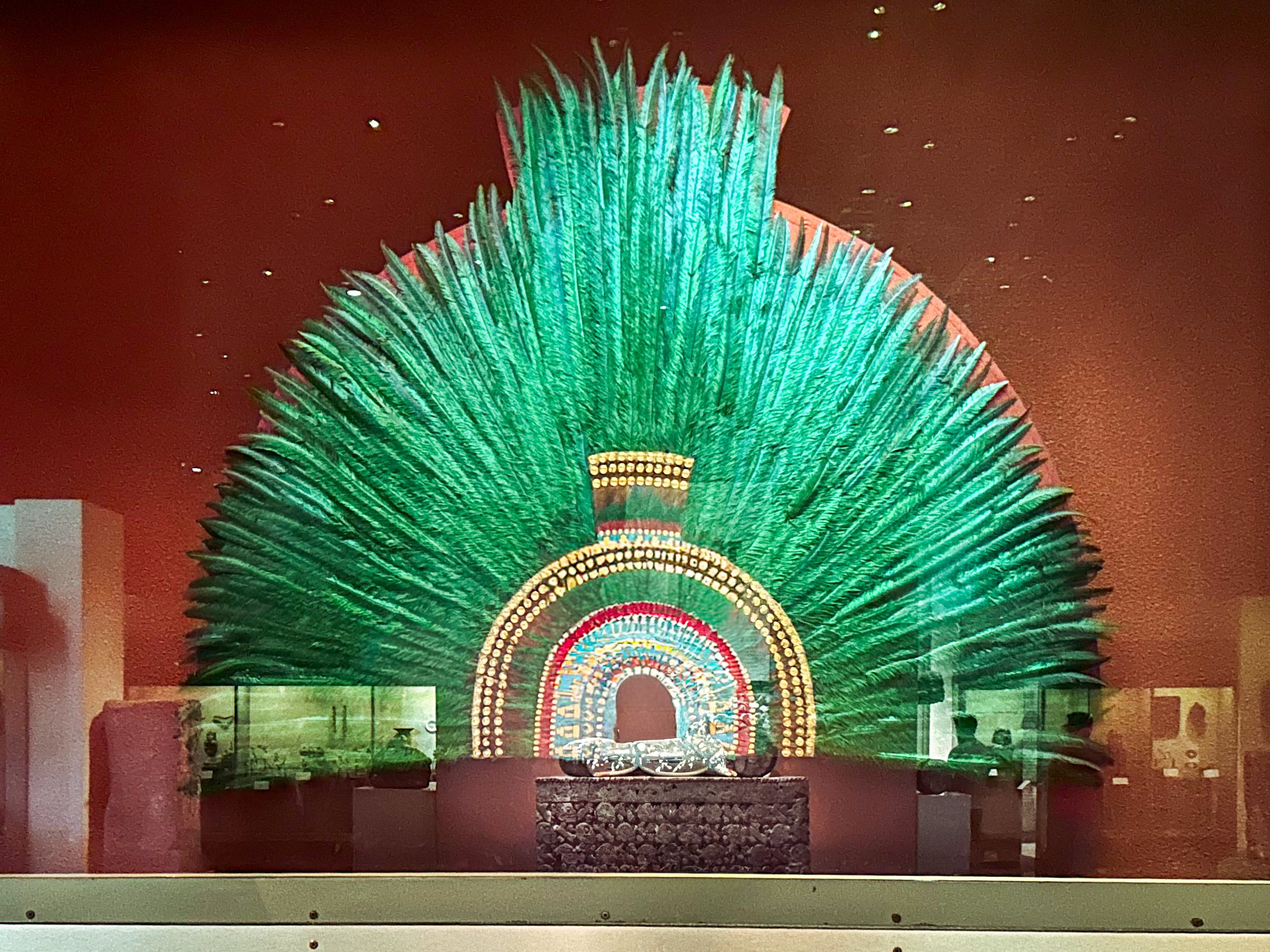 Artifact inside a hall of the Anthropology Museum in Mexico City