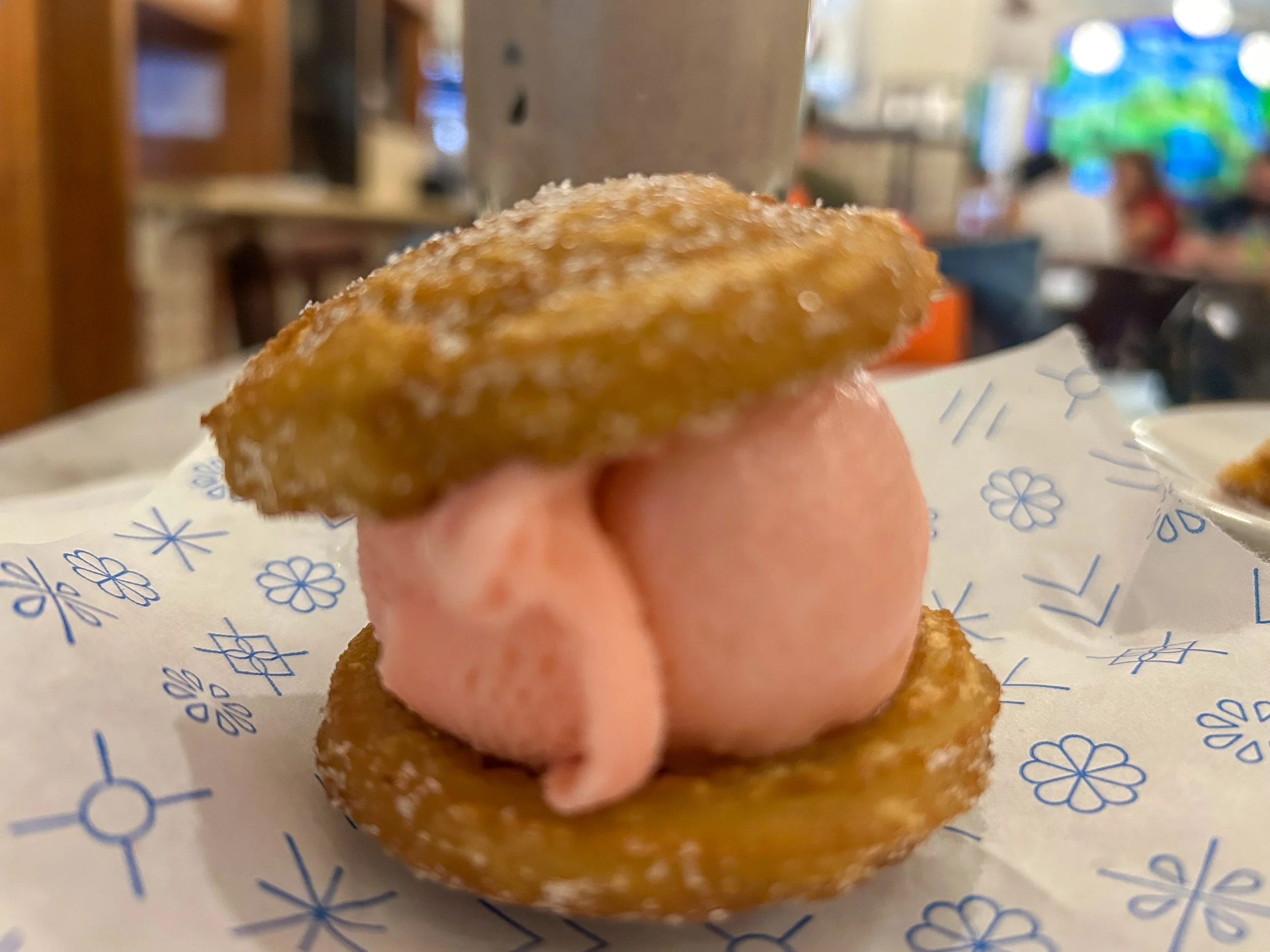 Strawberry Ice Cream Churro Sandwich from Churrería El Moro