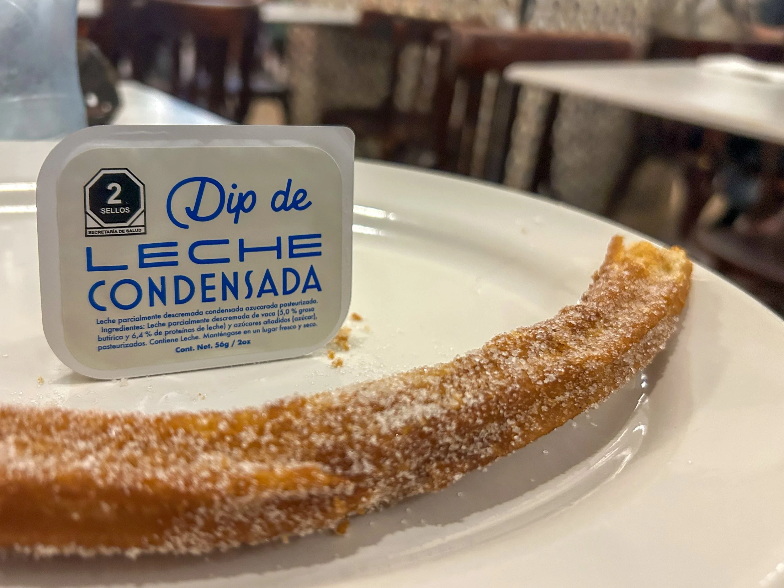 Churro and dip from Churrería El Moro in Mexico City