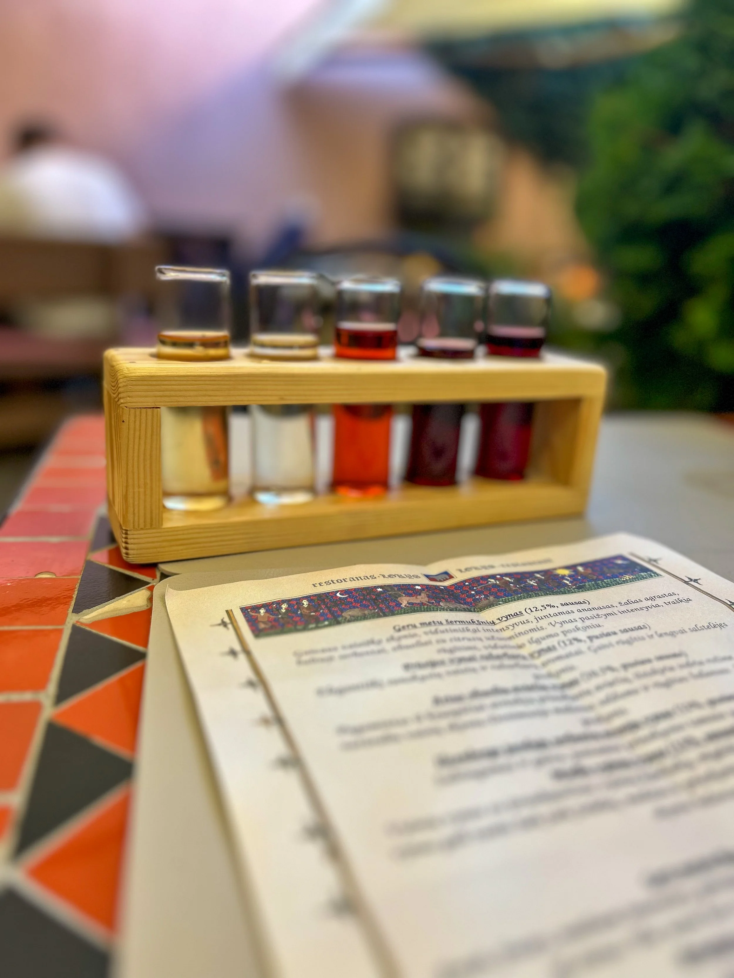 Fruit Wine Flight at Lokys in Vilnius