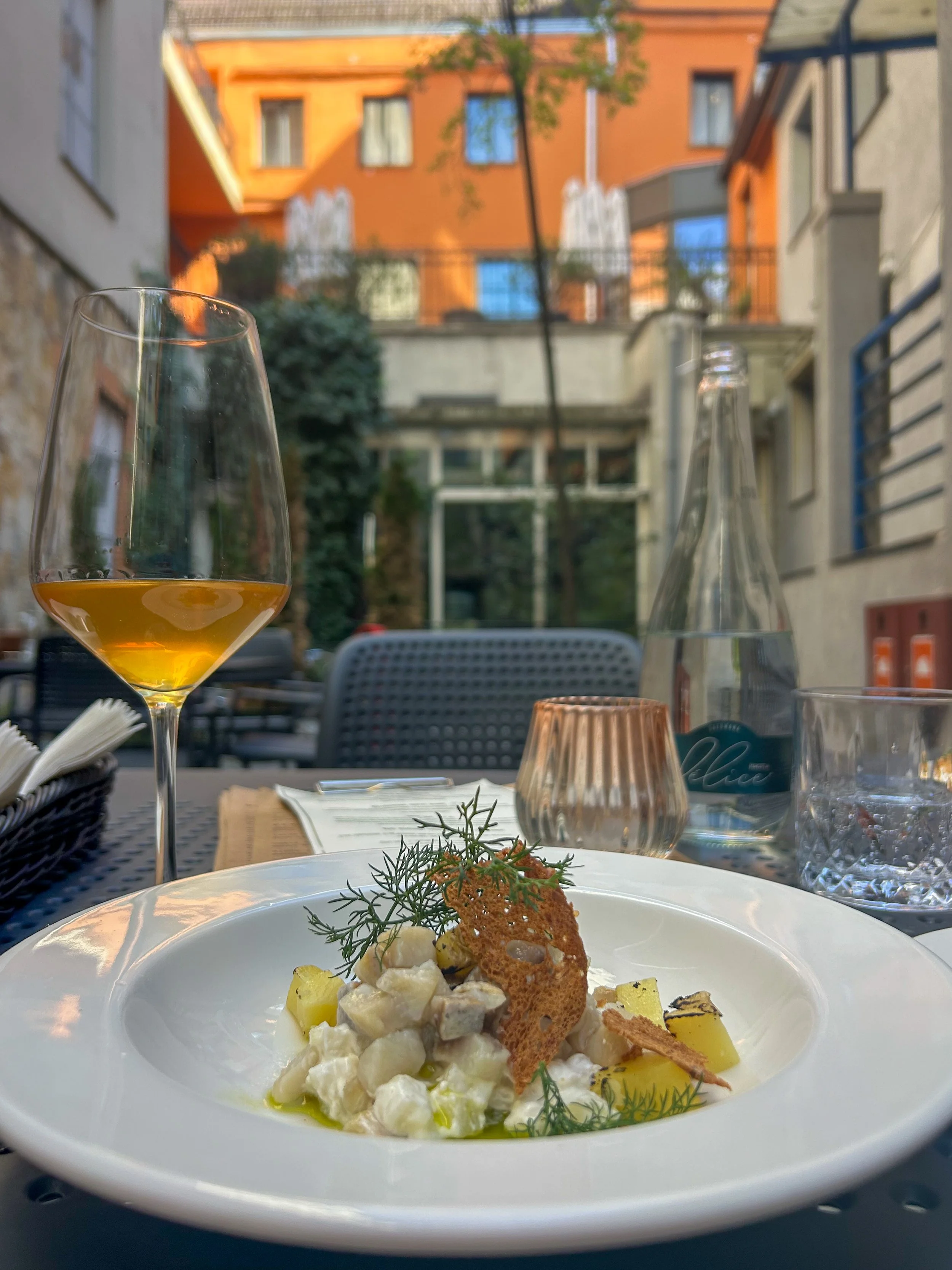 Al Fresco patio dining at Ida Kuchnia in Wrcolaw, Poland