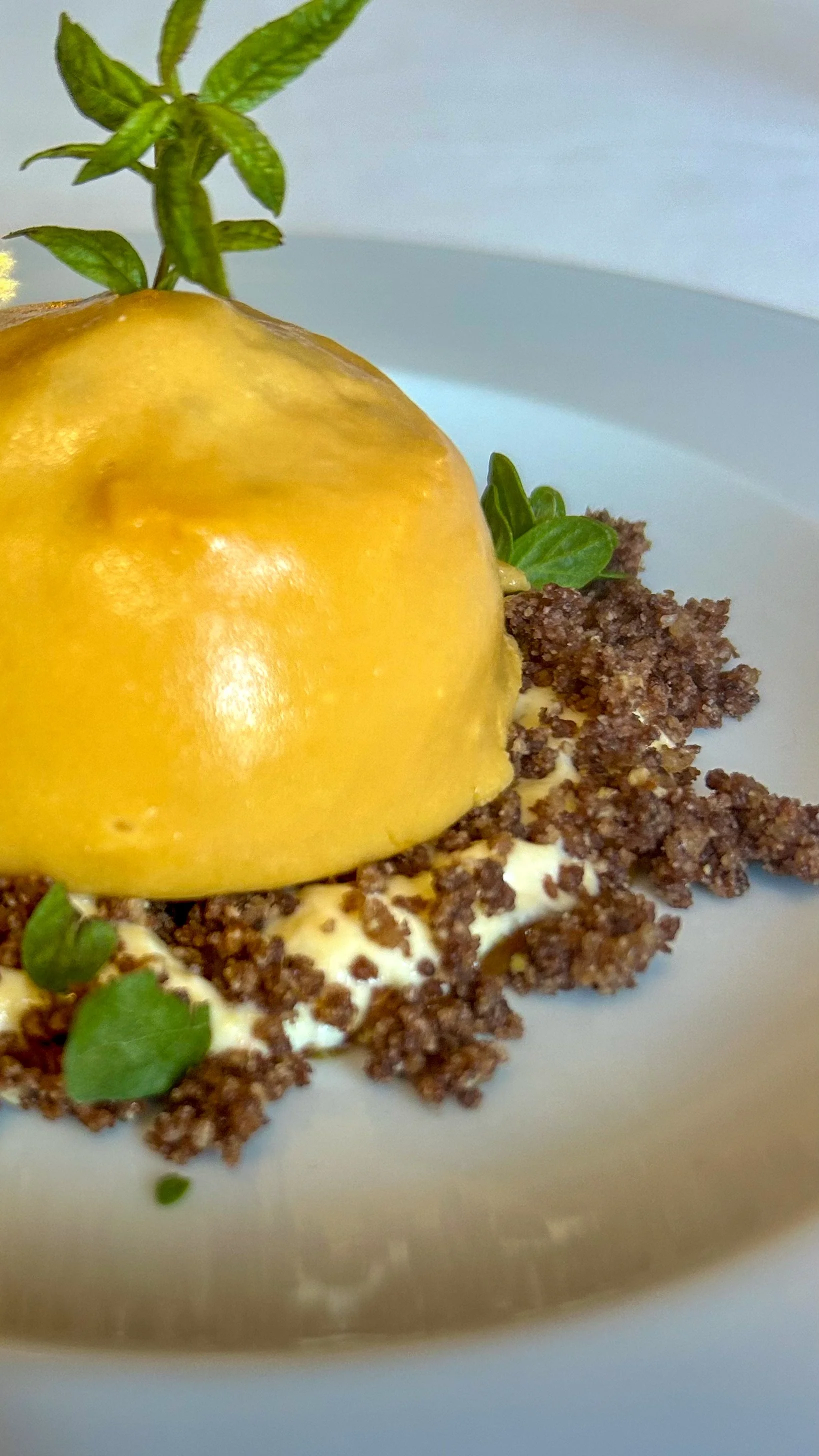 Mango Dessert at Trattoria Vinosus in Orvieto, Italy