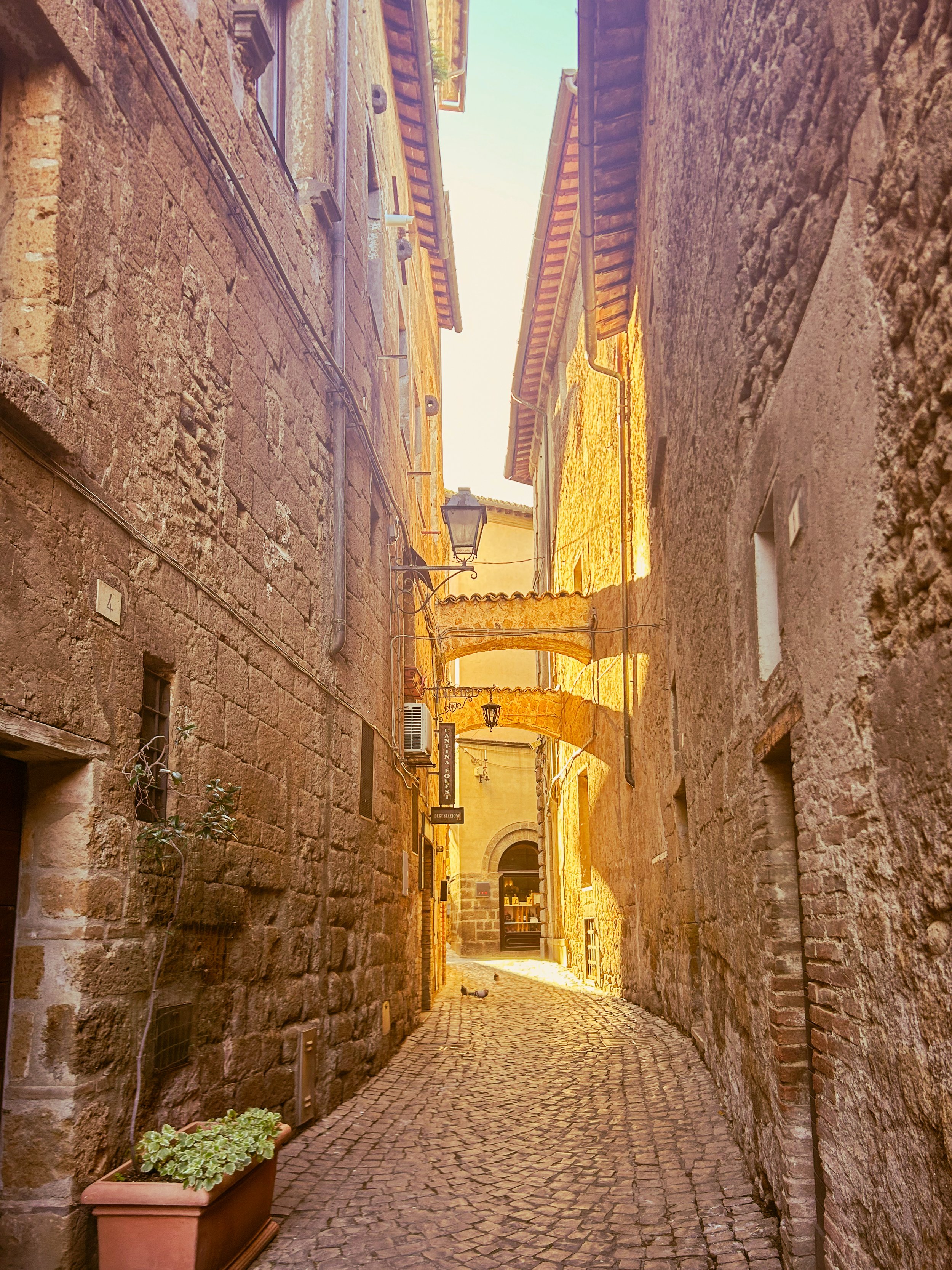The Old Town light through old buildings in Orvieto, Italy