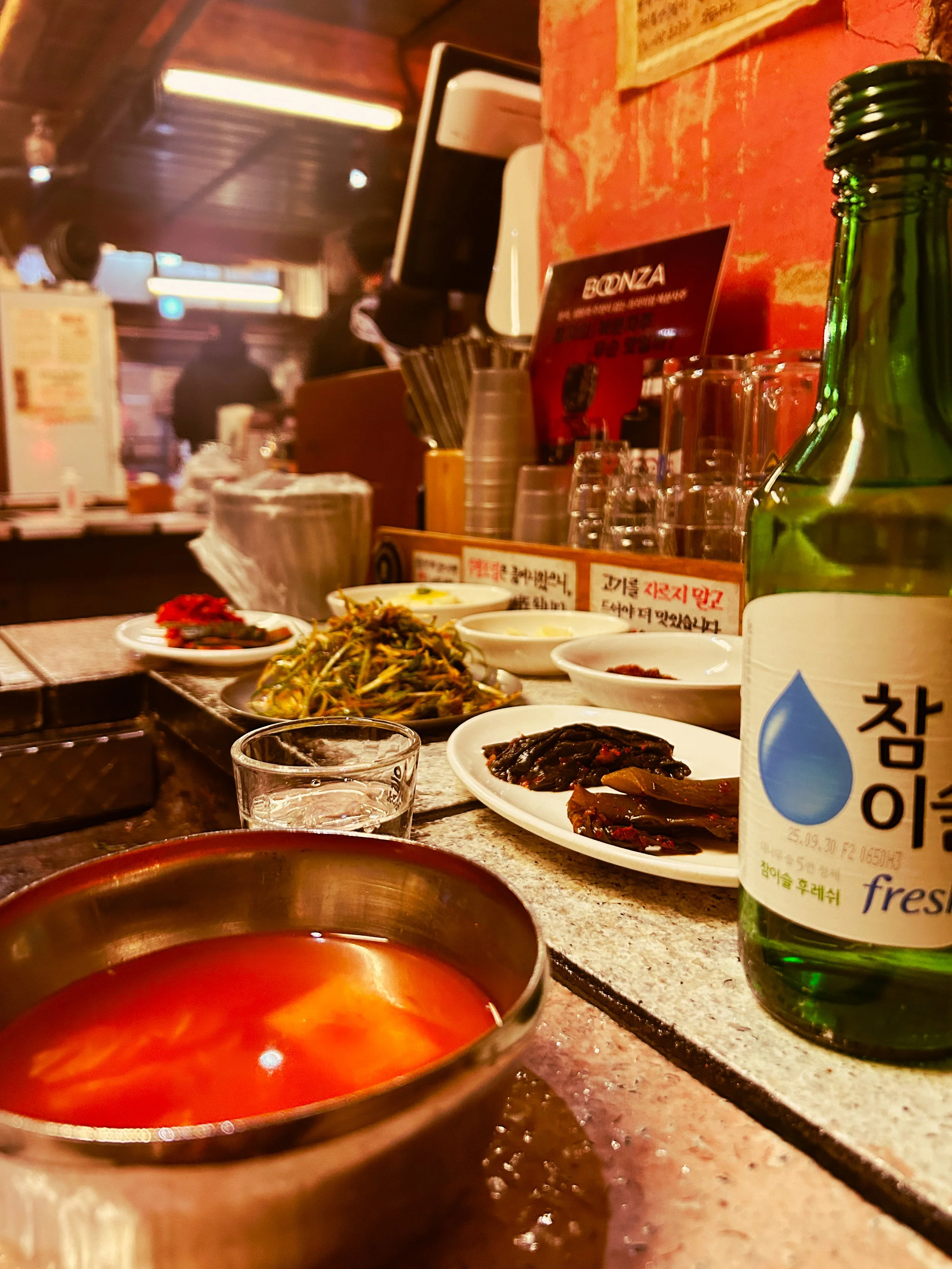 Korean BBQ and Soju at Sancheong in Seoul, Korea