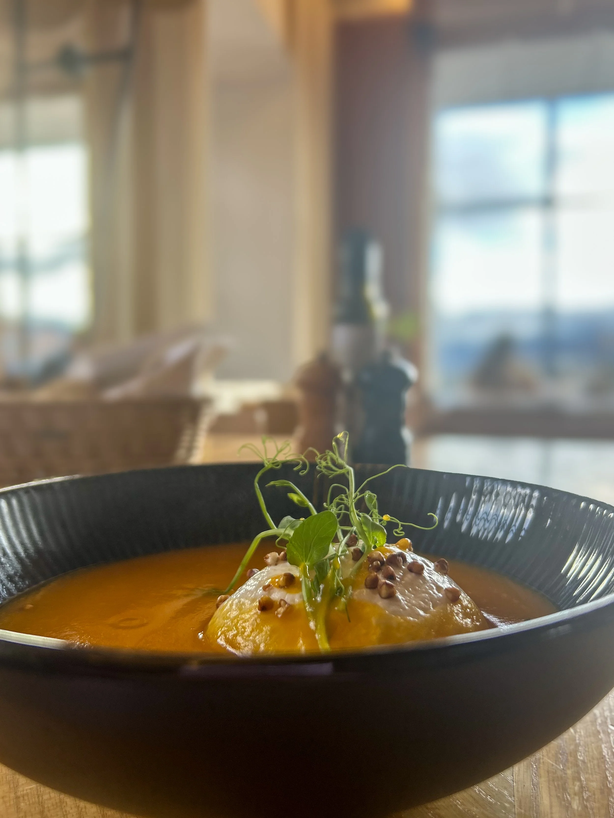 Sweet Potato Soup from Bled Castle on Lake Bled, Slovenia