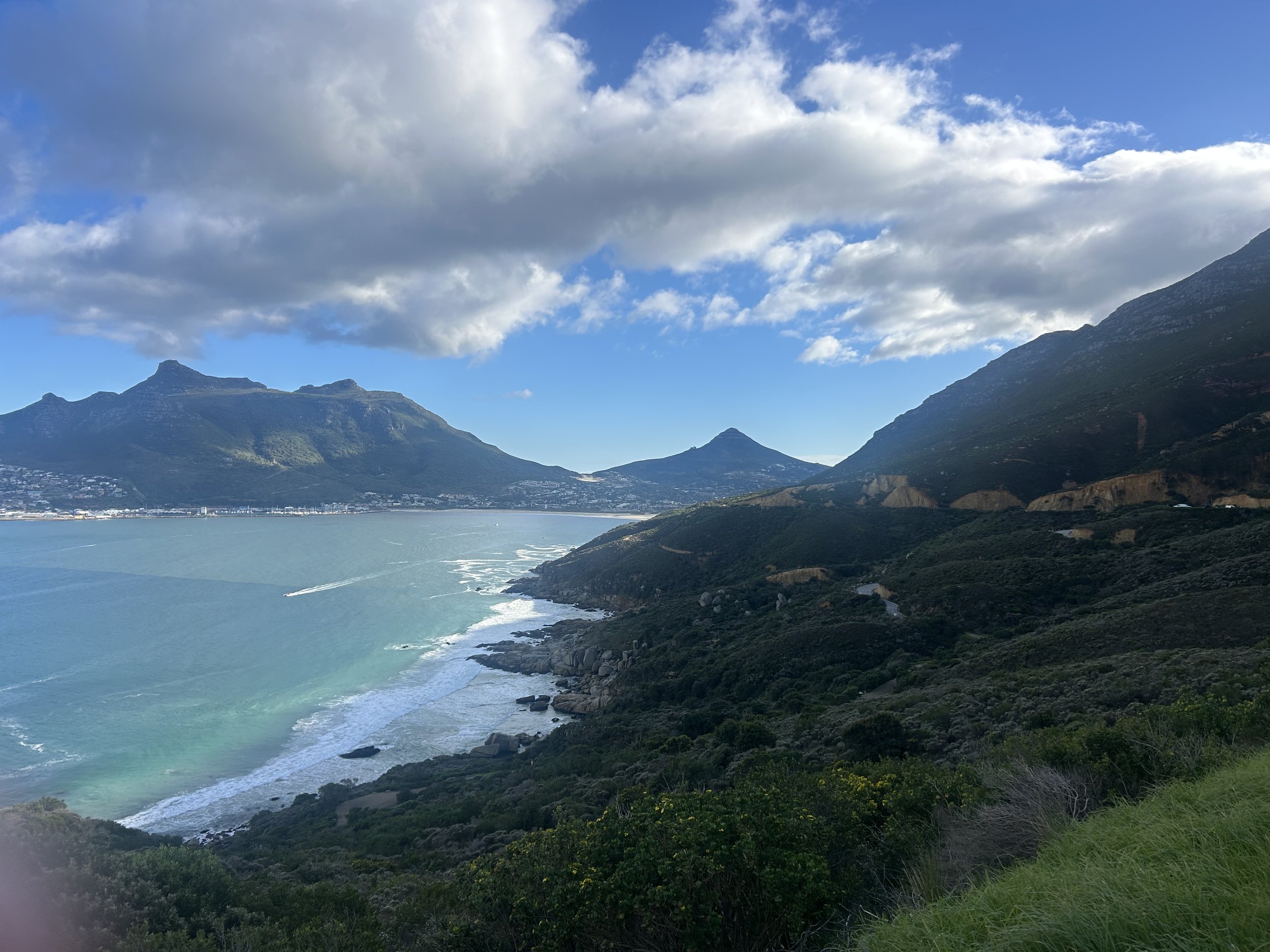 The Aqua Blue water off Chapman's Peak drive in South Africa