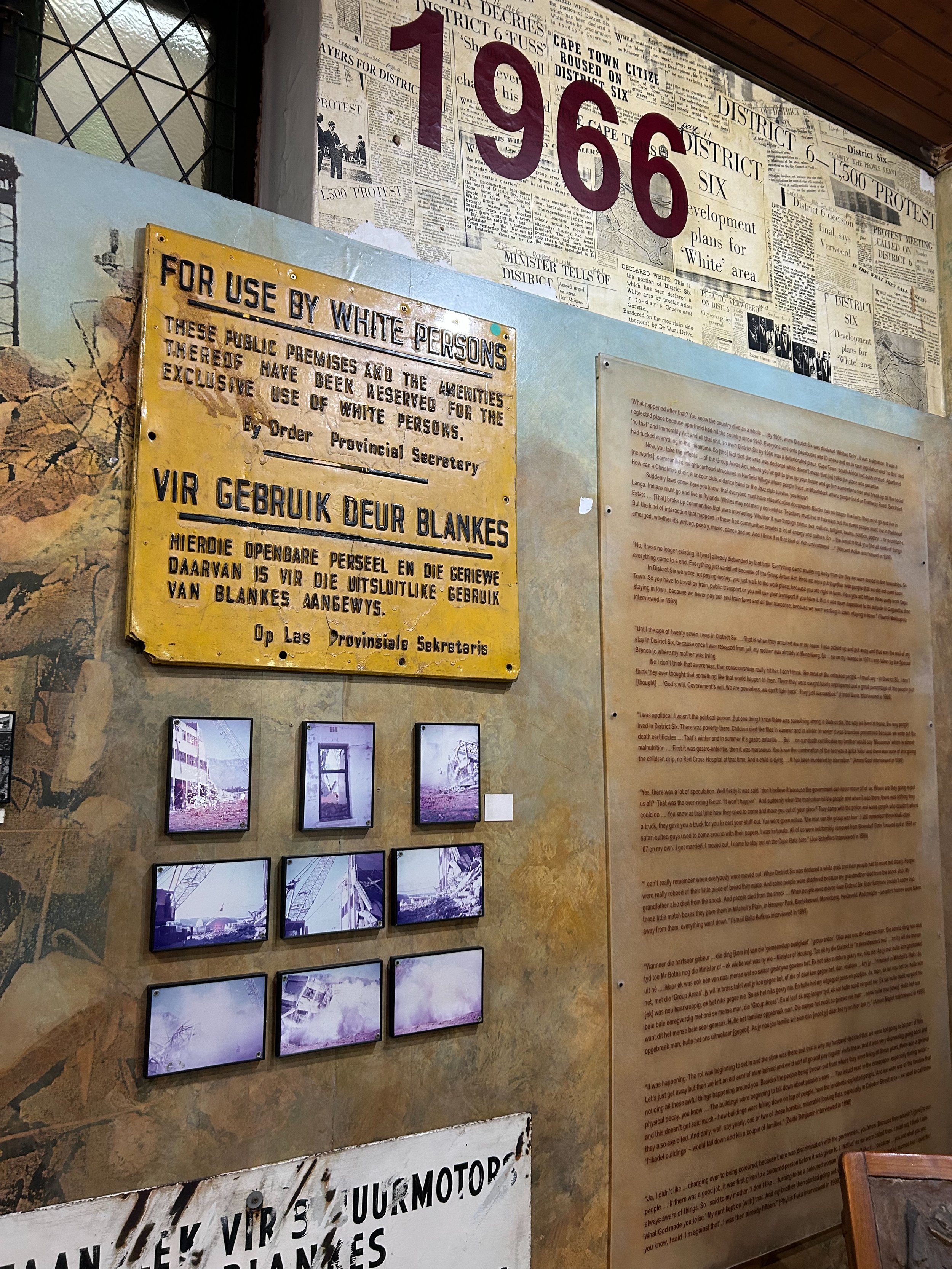 District Six Museum exhibit from racism in 1966