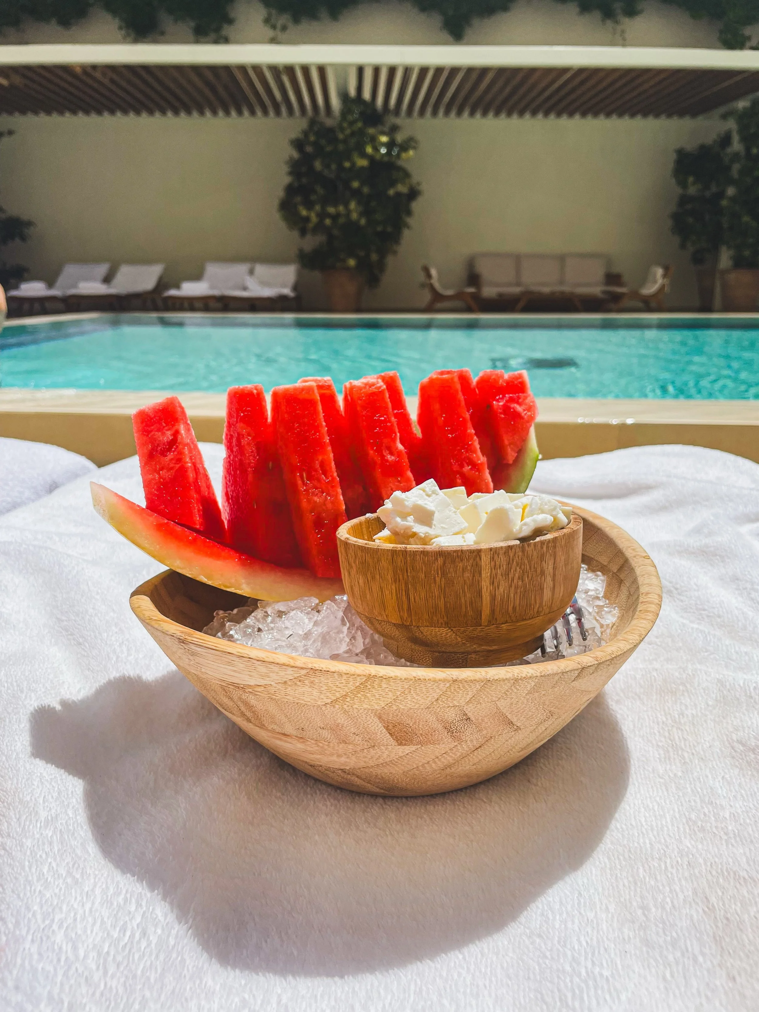 Small bites. UNDIGESTED Watermelon &amp; Feta Poolside. Jaffa Hotel. Tel Aviv, Israel

Time-outs in taste&hellip;