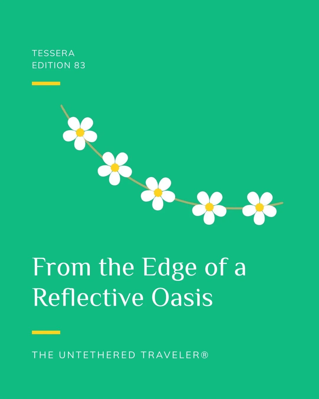 Why some places stay with us and others drift away
Now live Tessera Ed. 83:  From the Edge of a Reflective Oasis
Read from link in bio.

Artwork and photos by author.

#IntentionalTravel #TesseraMoments #untetheredtraveler