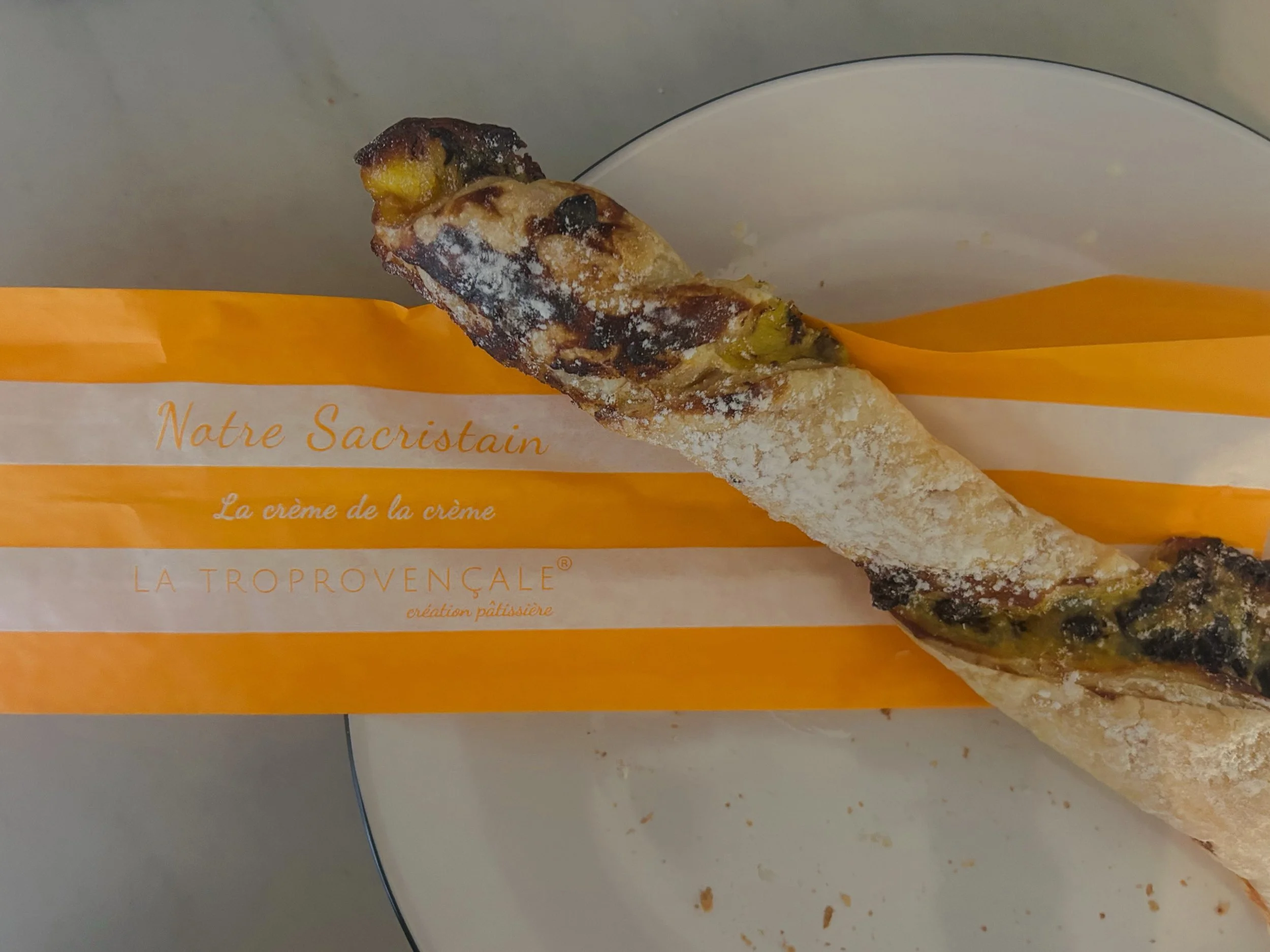 Small bites. Meet the Sacristain, a Proven&ccedil;al pastry.  A twisty delight of sugar and flaky goodness. 

Maison Gaillardet - La Troproven&ccedil;ale 
Saint Remy de Provence, France 2026

Trying it leaves but two questions: is it better than a pa