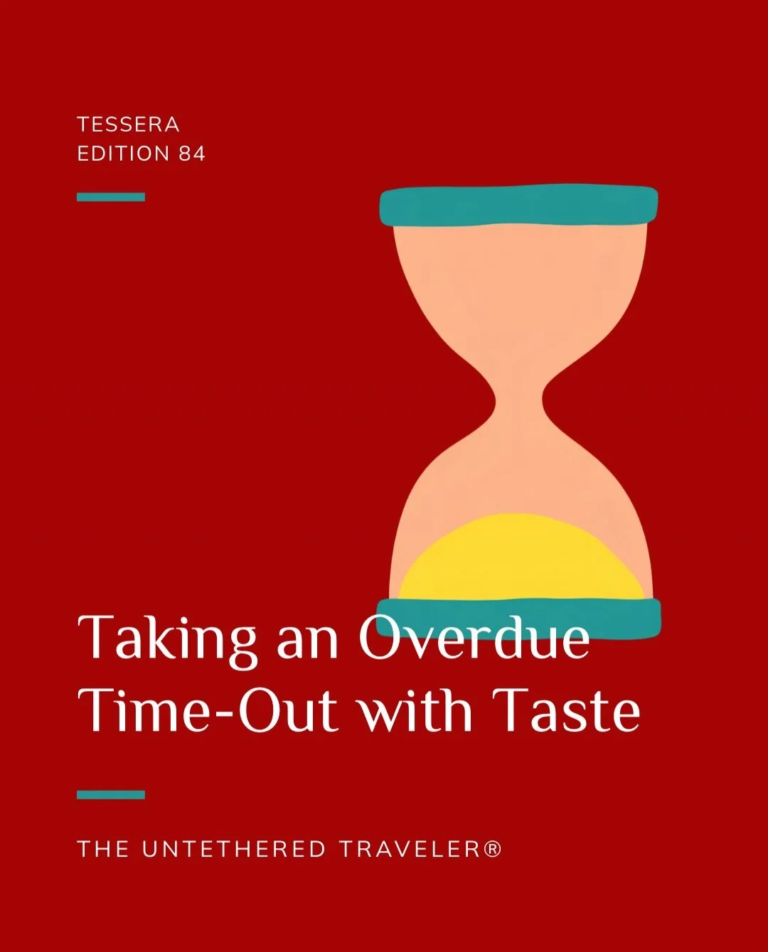 I had been moving through 2023 at full tilt. 
Then Taste called a time-out.

Now live Tessera Ed. 84:  Taking an Overdue Time-Out with Taste
Read from link in bio.

Artwork and photos by author.

#IntentionalTravel #TesseraMoments #UntetheredTraveler