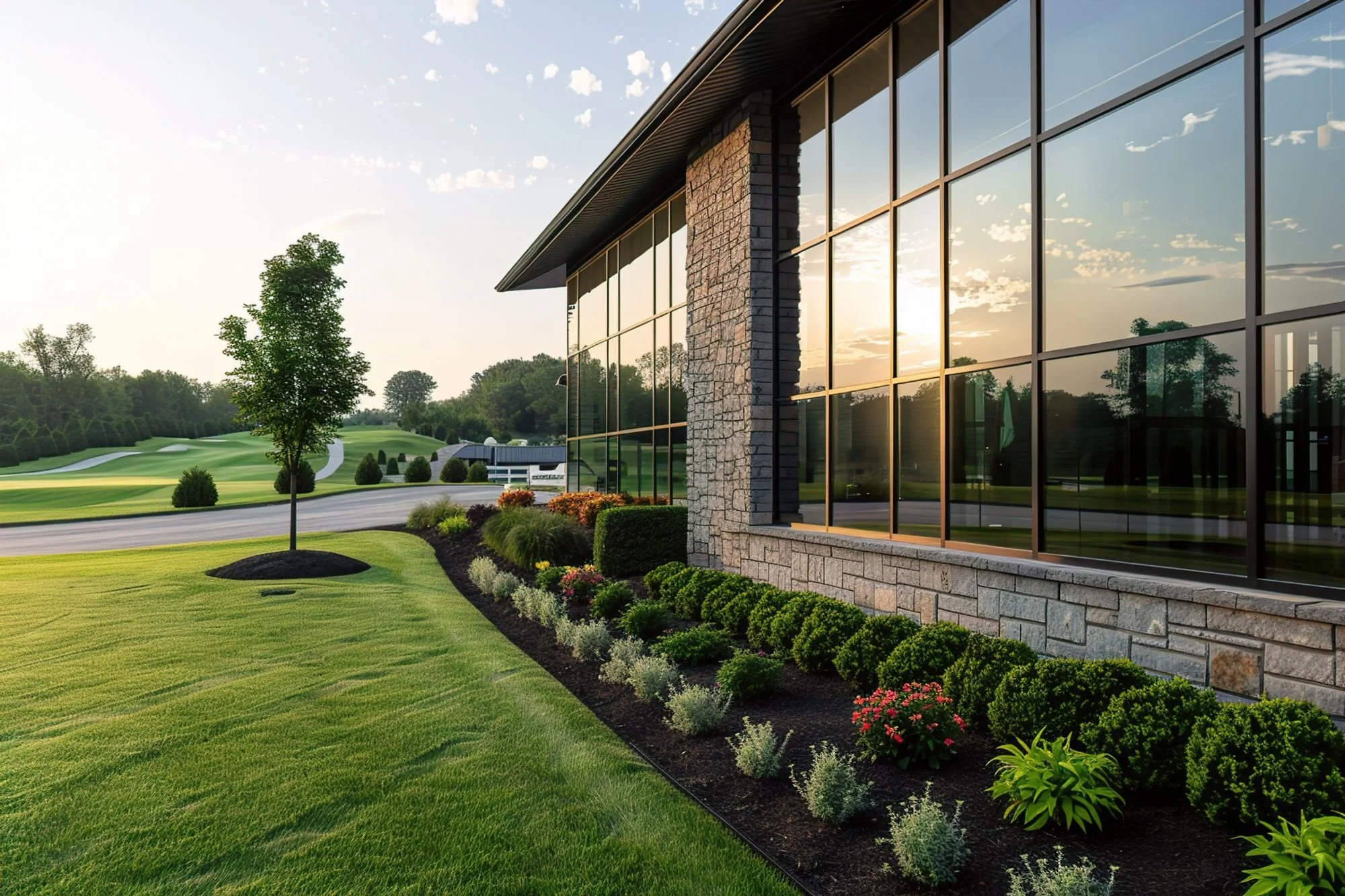 Commercial property with routine lawn mowing in Dansville, NY