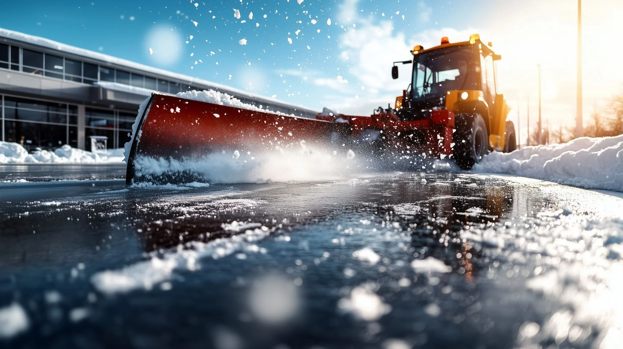 Commercial truck with salter and snowplow in Genesee County, NY