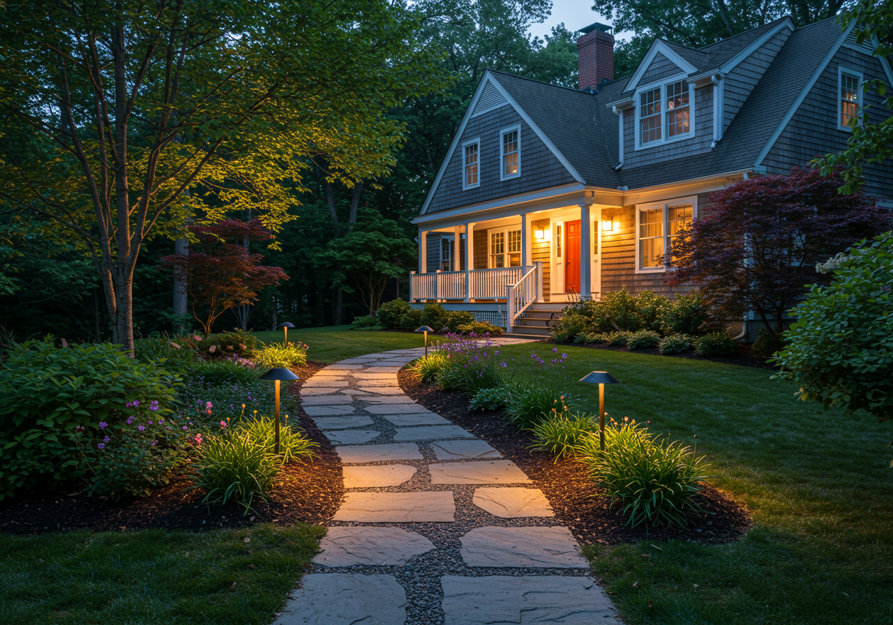 Pathway lighting and garden illumination in Geneseo, NY