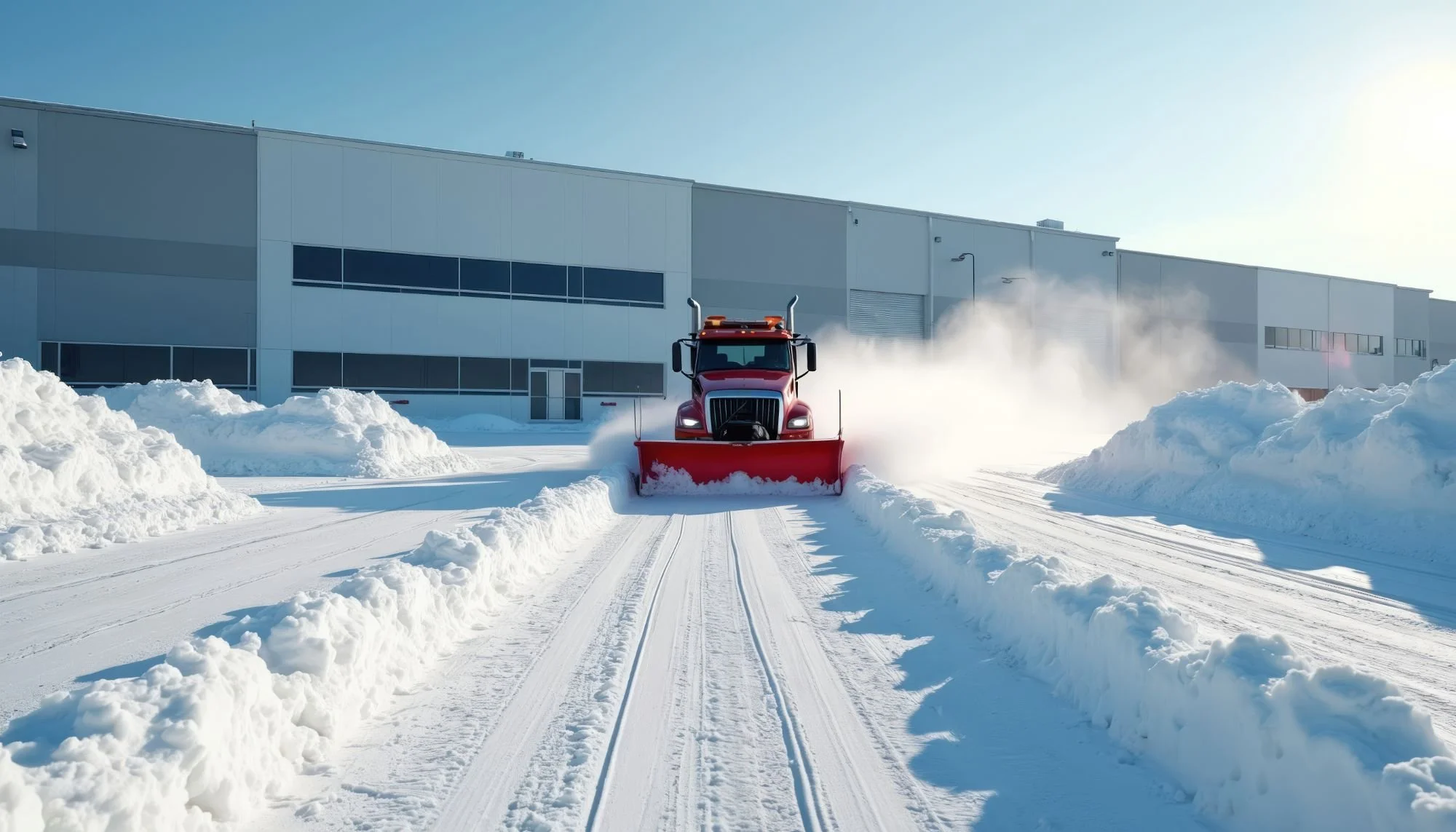 Commercial snow plowing and sidewalk de-icing service in Dansville, NY