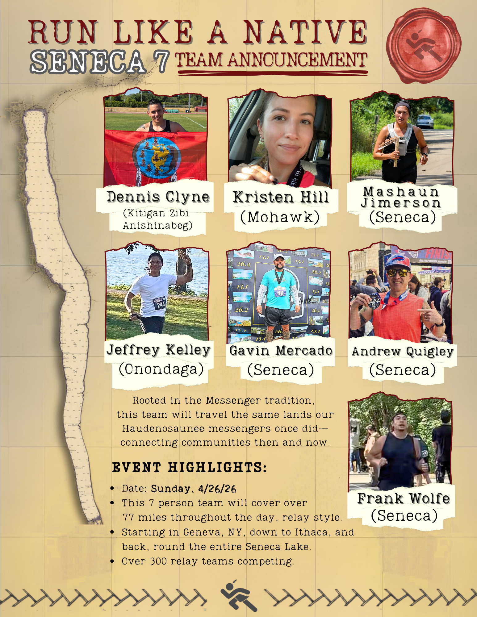 team “run like a native” for the seneca 7 relay