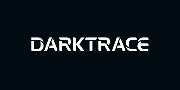 Darktrace logo in white on a black background.