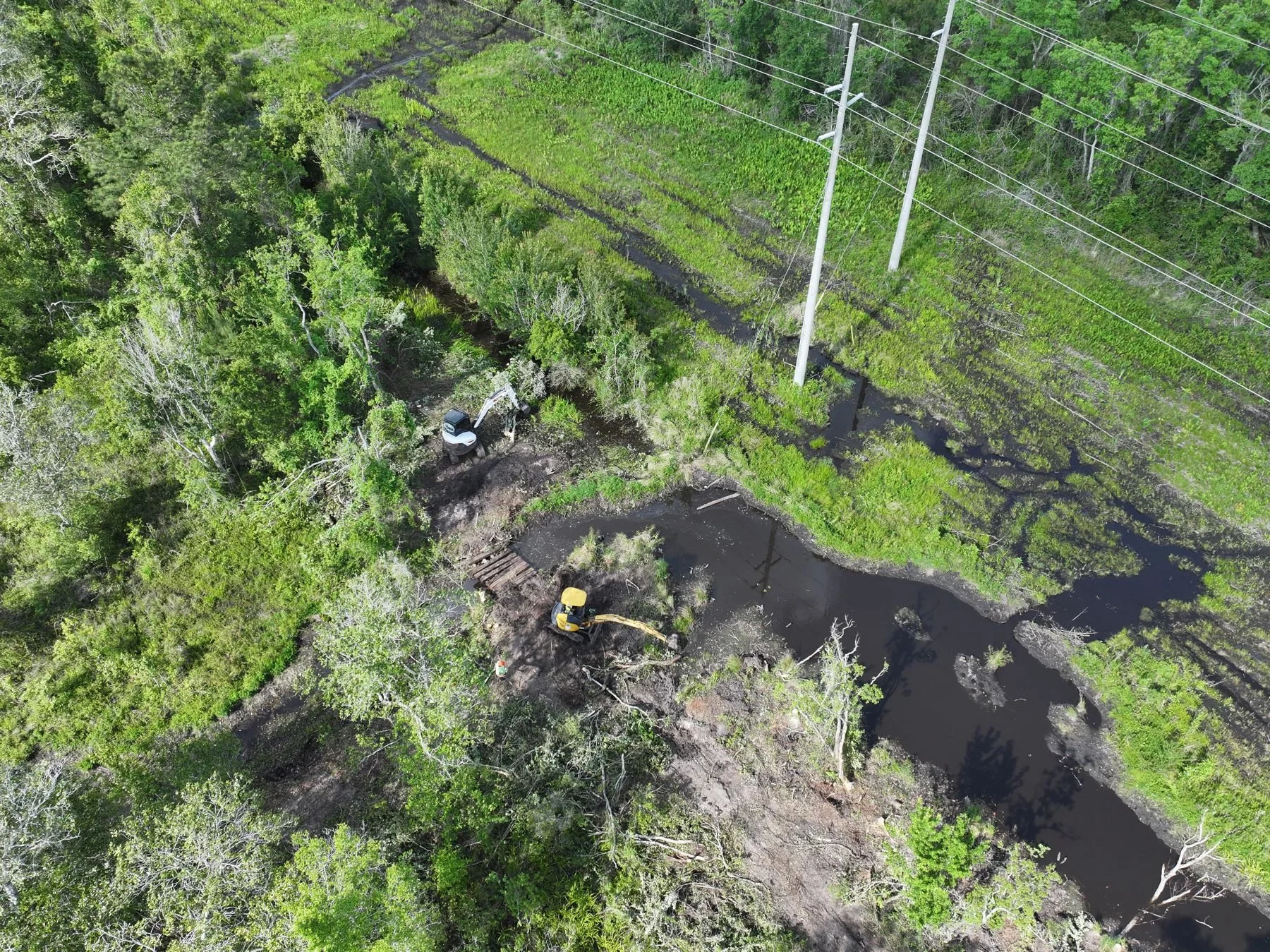 Creek and drainage right-of-way clearing by Hughes 360 Services
