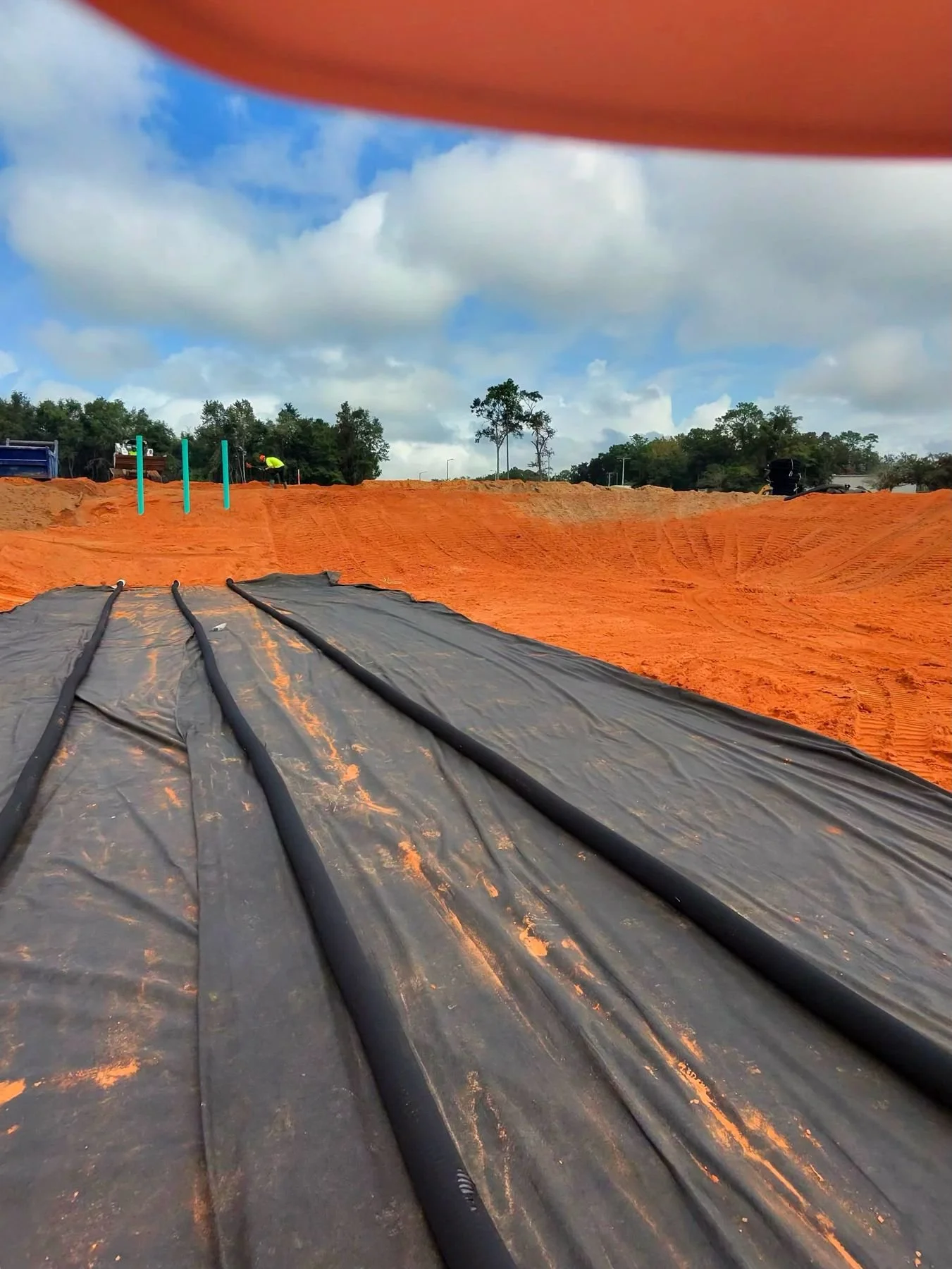 Stormwater pond underdrain installation, Hughes 360 Services