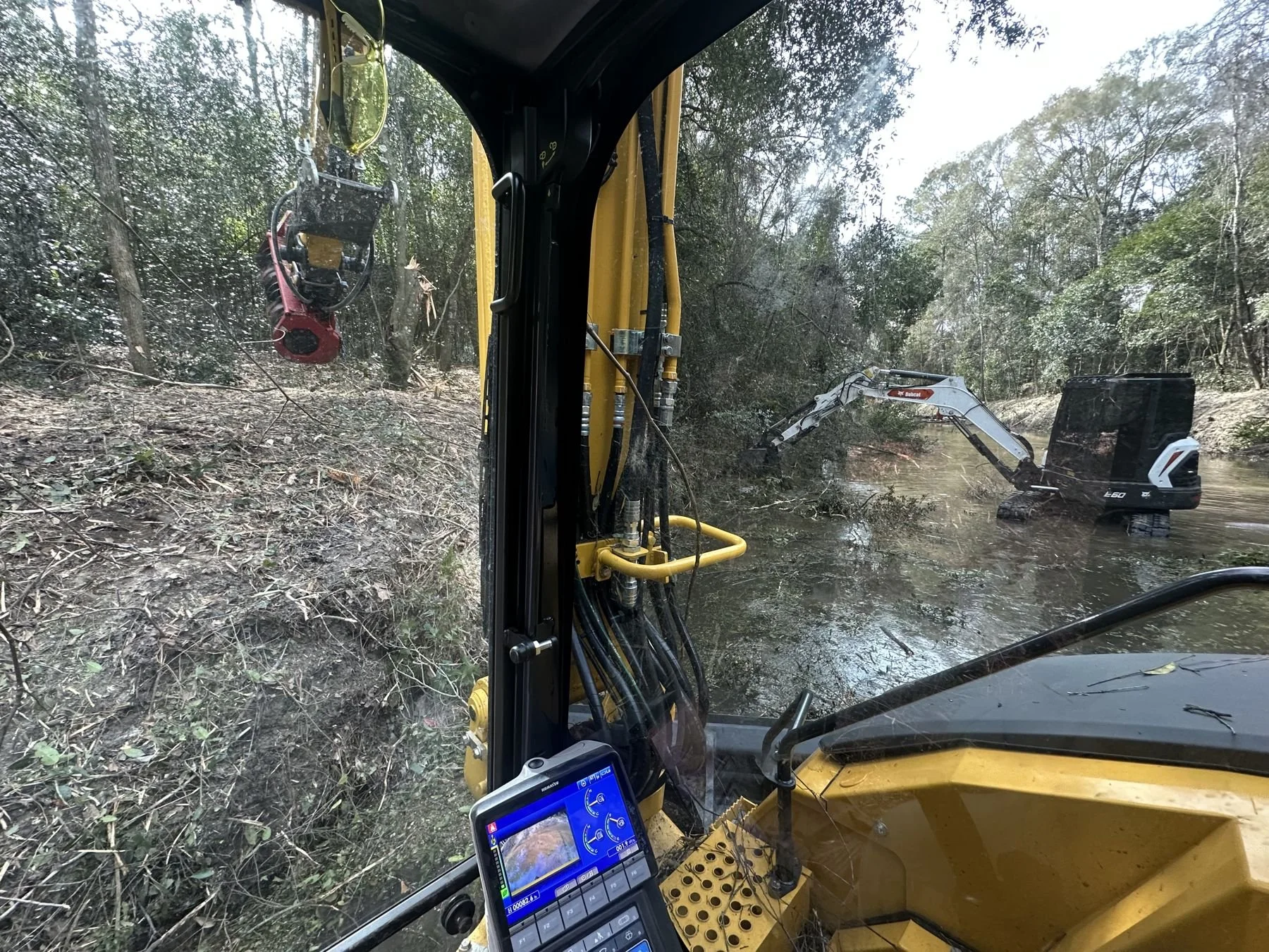 Creek and drainage right-of-way clearing by Hughes 360 Services