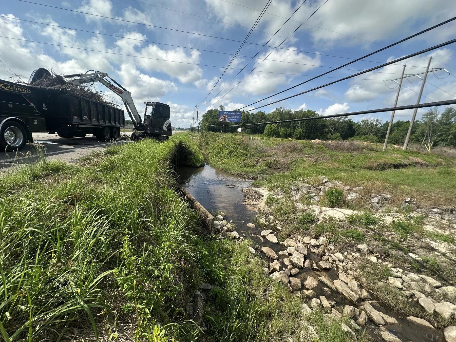 Creek and drainage right-of-way clearing by Hughes 360 Services