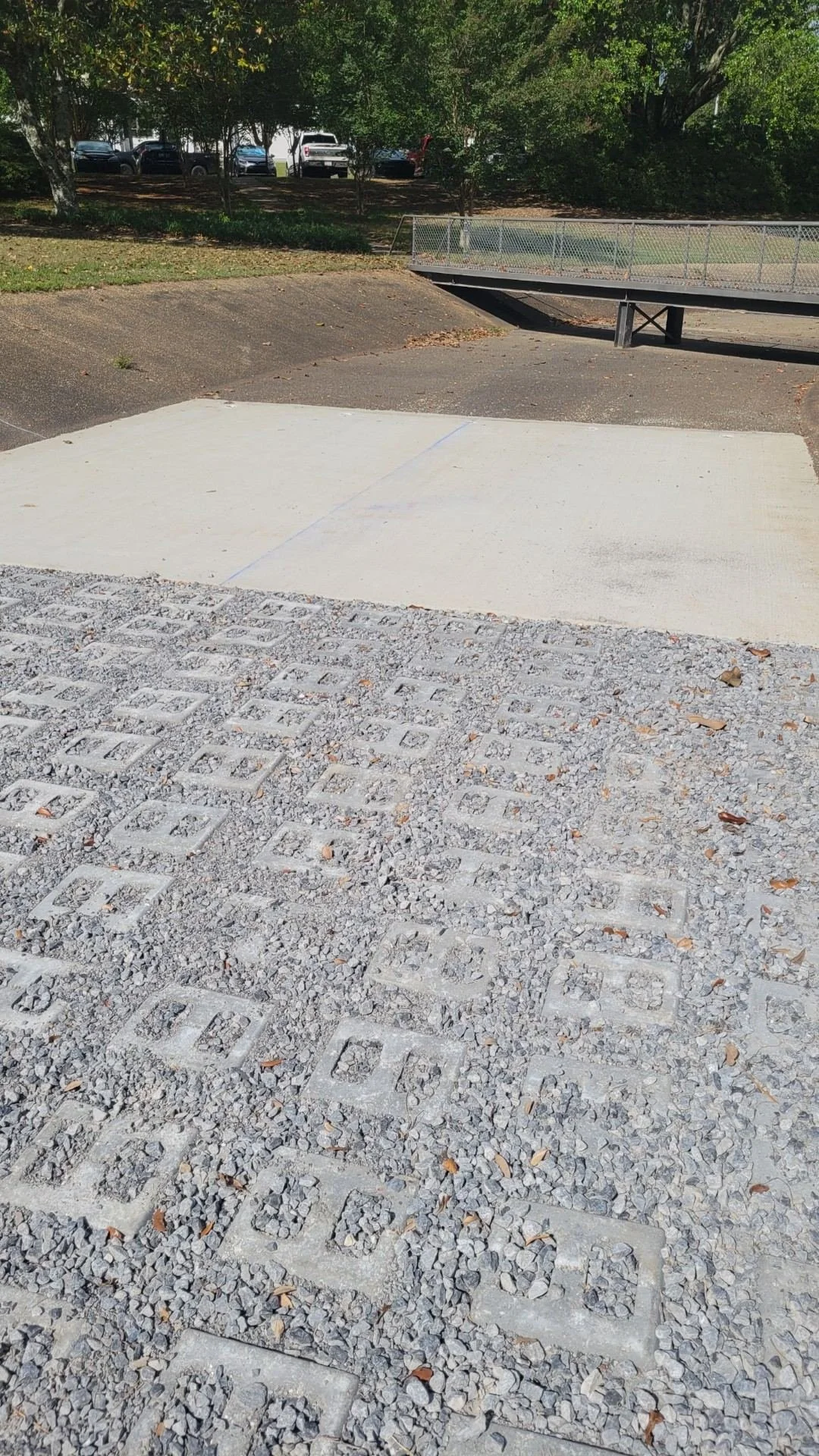 US Coast Guard Drainage Channel Repair — finished channel pad and erosion control block, Hughes 360 Services