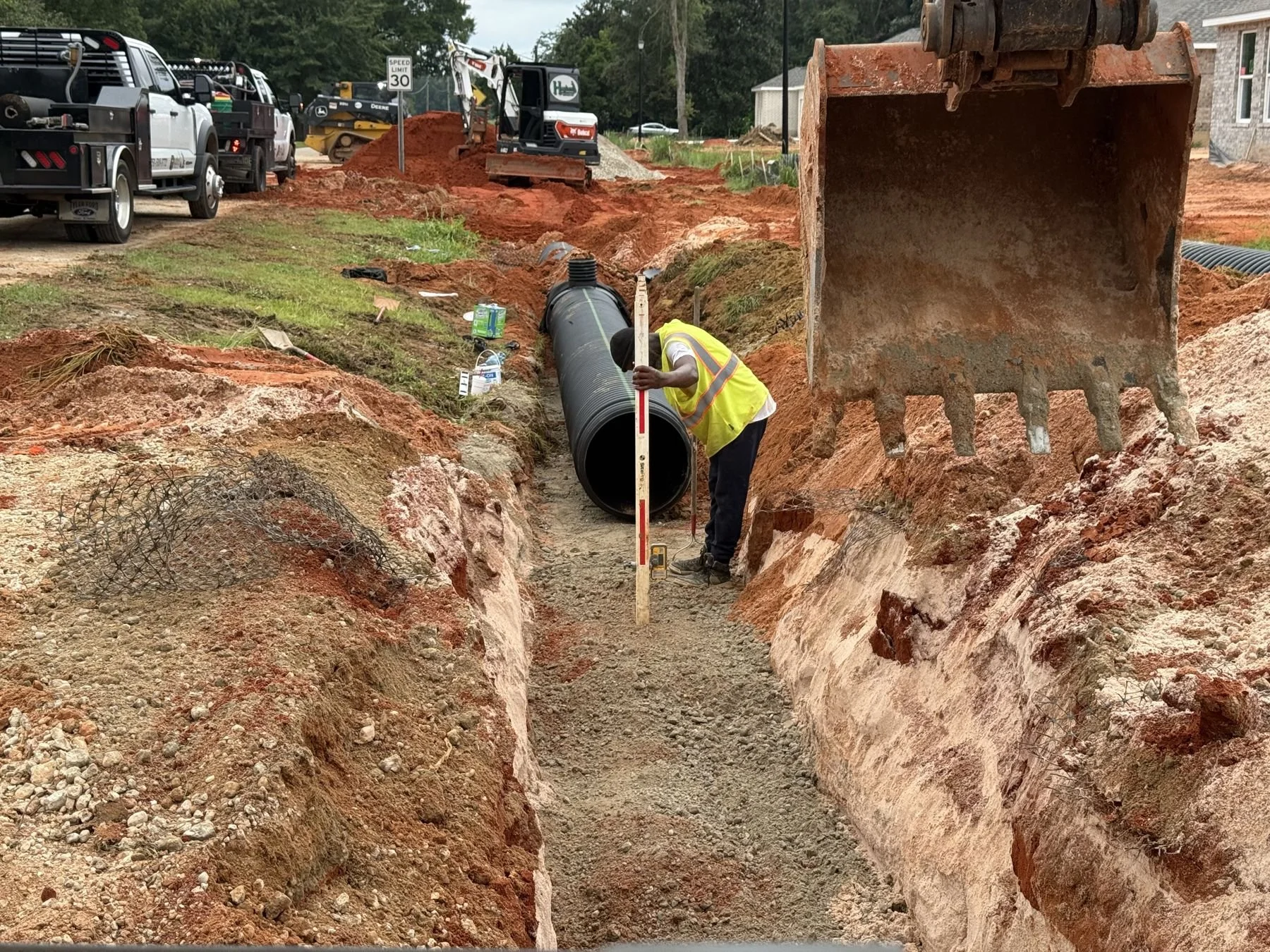 City of Summerdale storm pipe installation, Hughes 360 Services