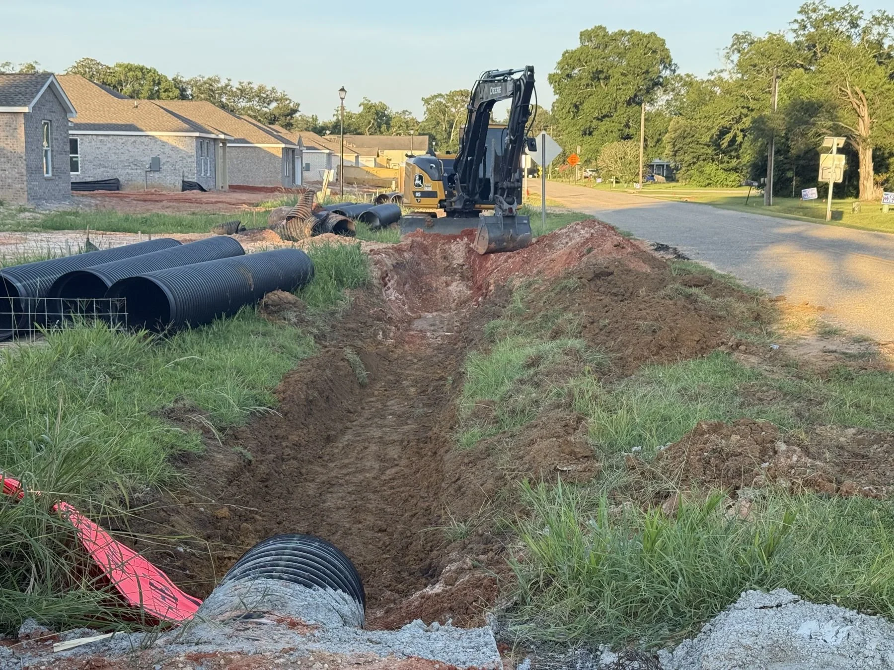 City of Summerdale storm pipe installation, Hughes 360 Services