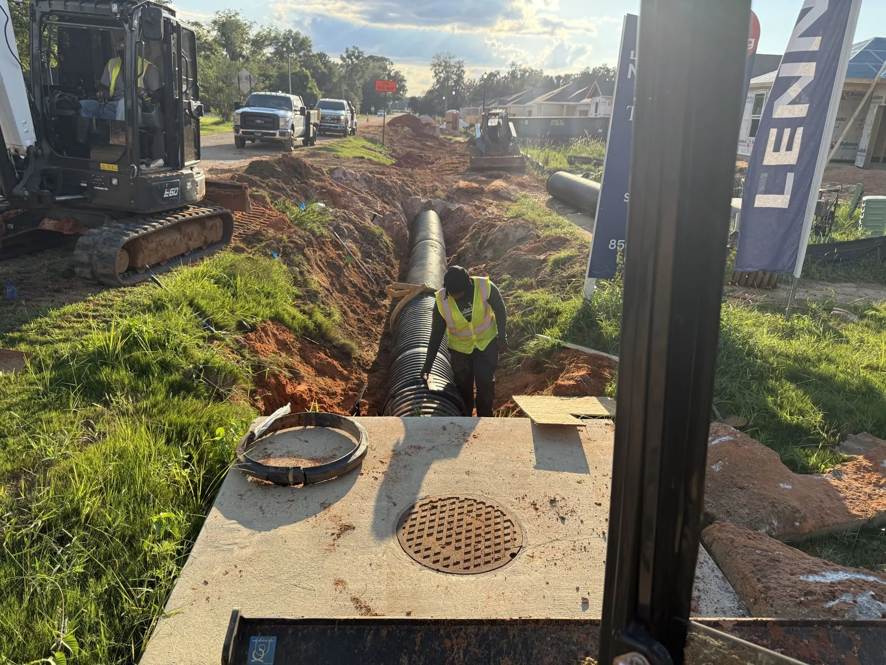 City of Summerdale storm pipe installation, Hughes 360 Services