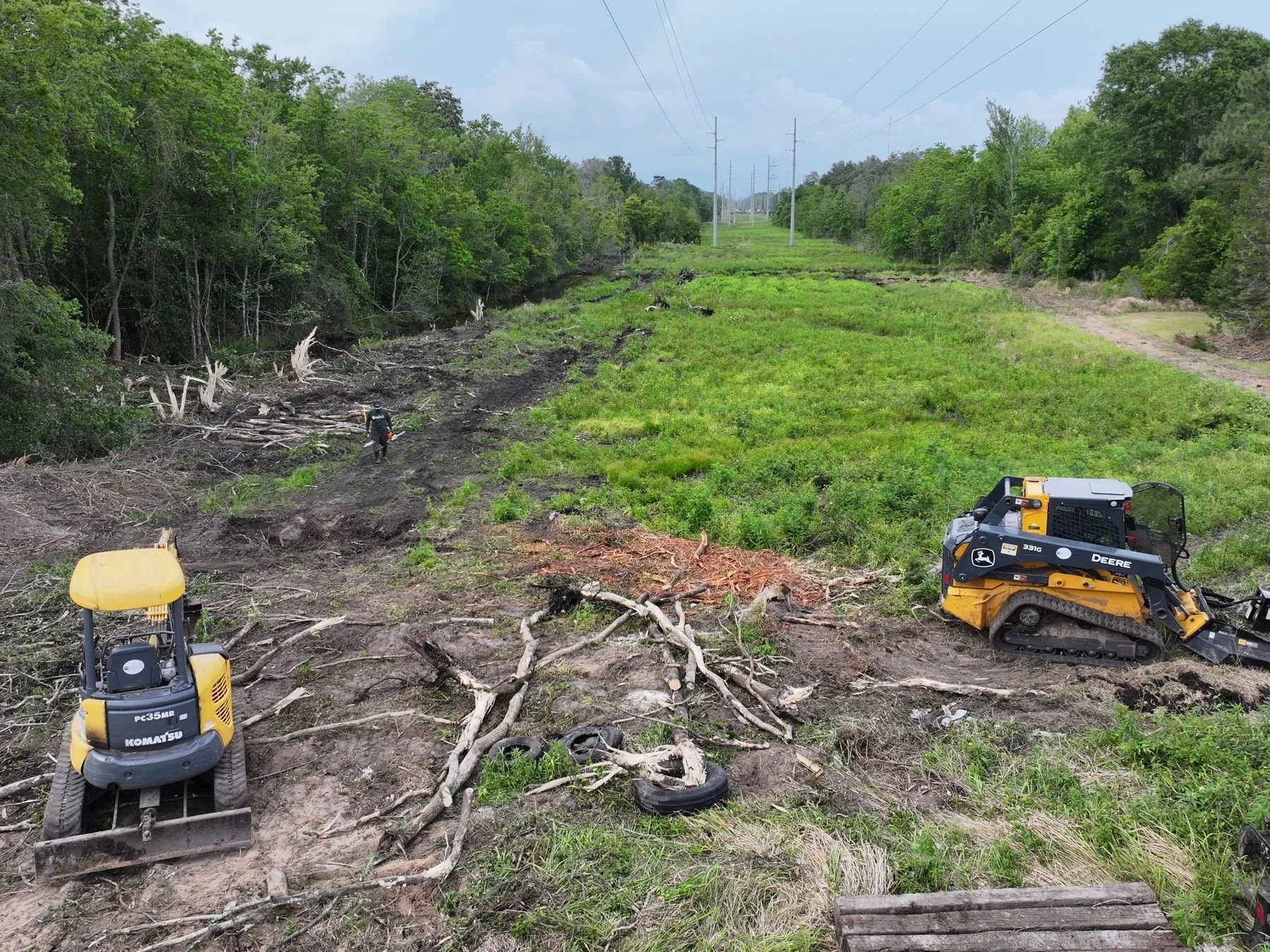 Creek and drainage right-of-way clearing by Hughes 360 Services
