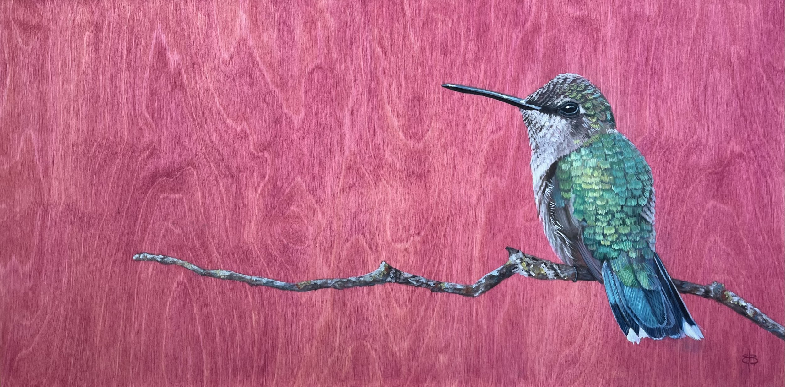 "Ruby Throated Hummingbird" 12"x24"
Available-$1150