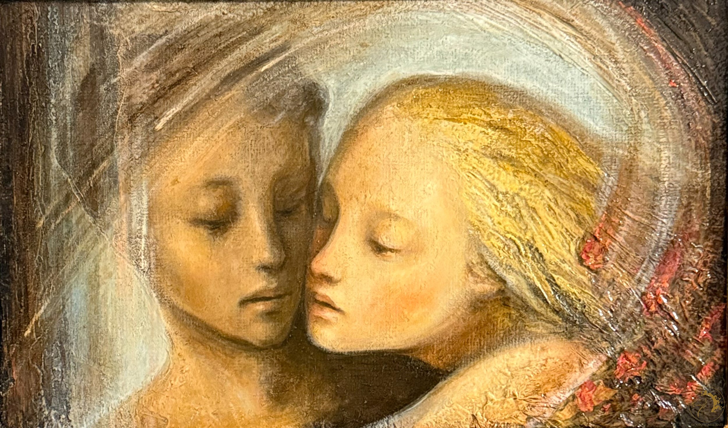 L'Estasi del Bacio (The Ecstasy of the Kiss), oil on panel, 50 x 34 cm