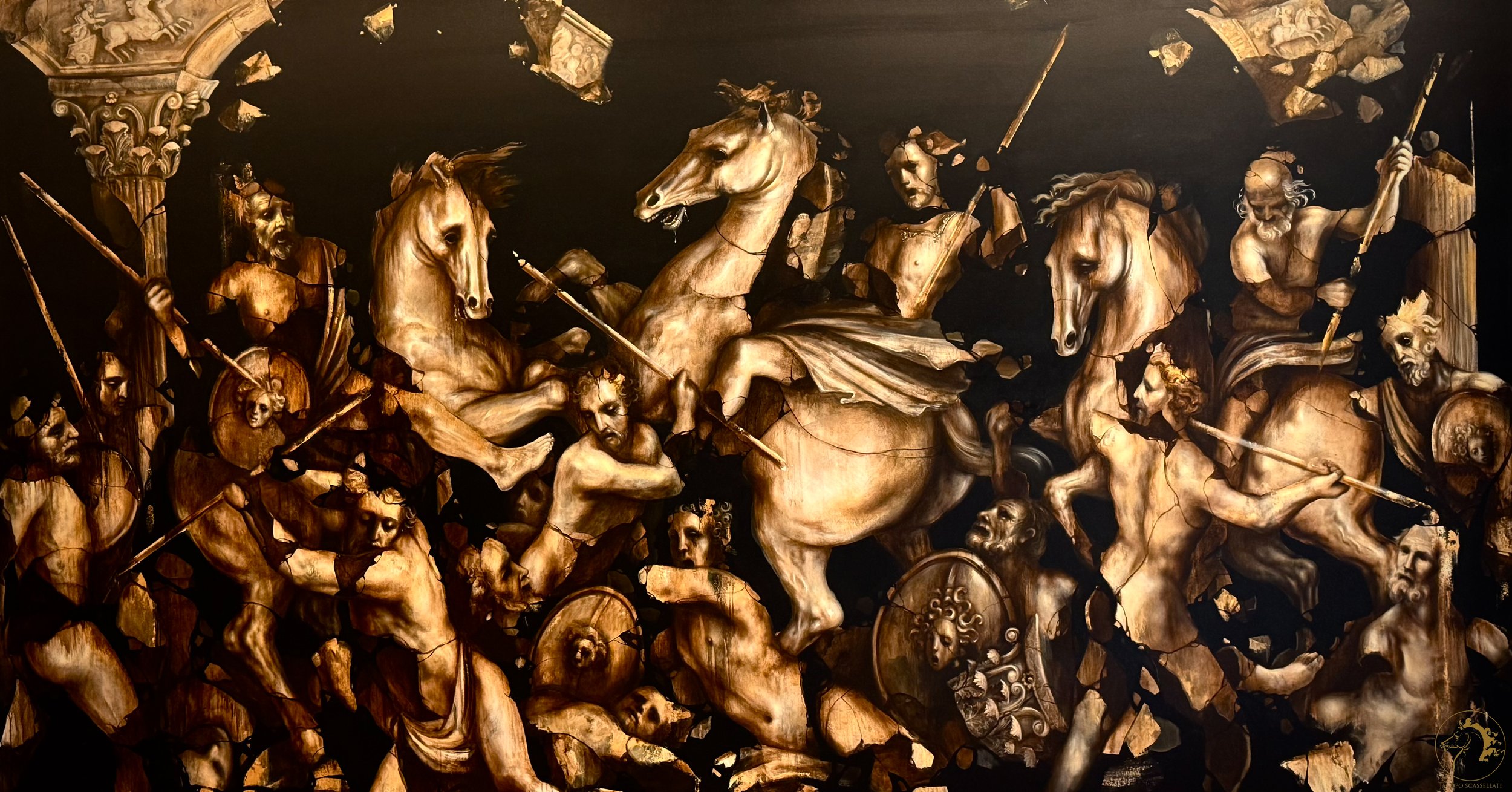 Broken, Il Linguaggio dei Frammenti (The Language of Fragments), oil on canvas, 350 x 240 cm