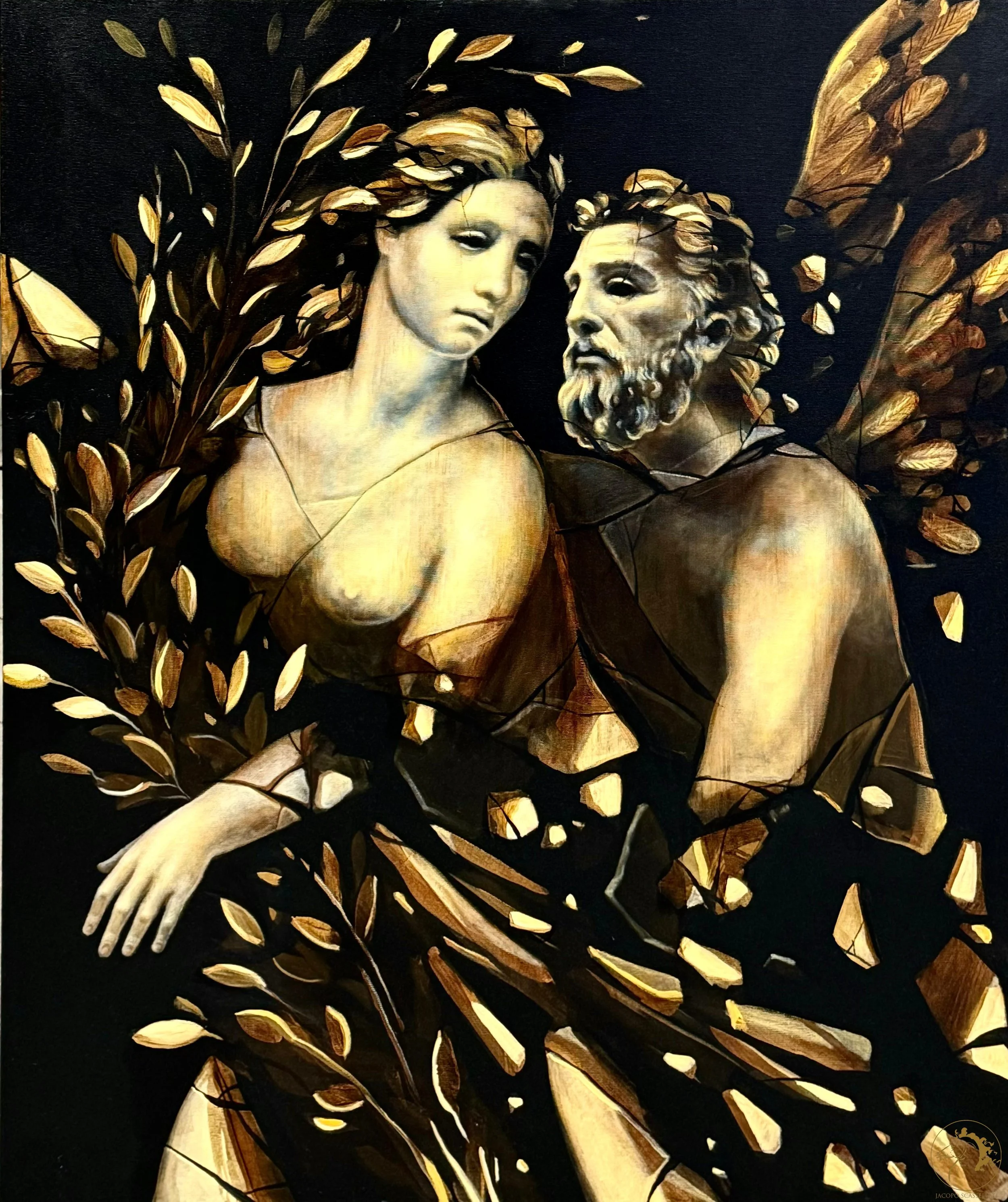 Apollo e Dafne (Apollo and Daphne), oil on canvas, 100 x 80 cm
