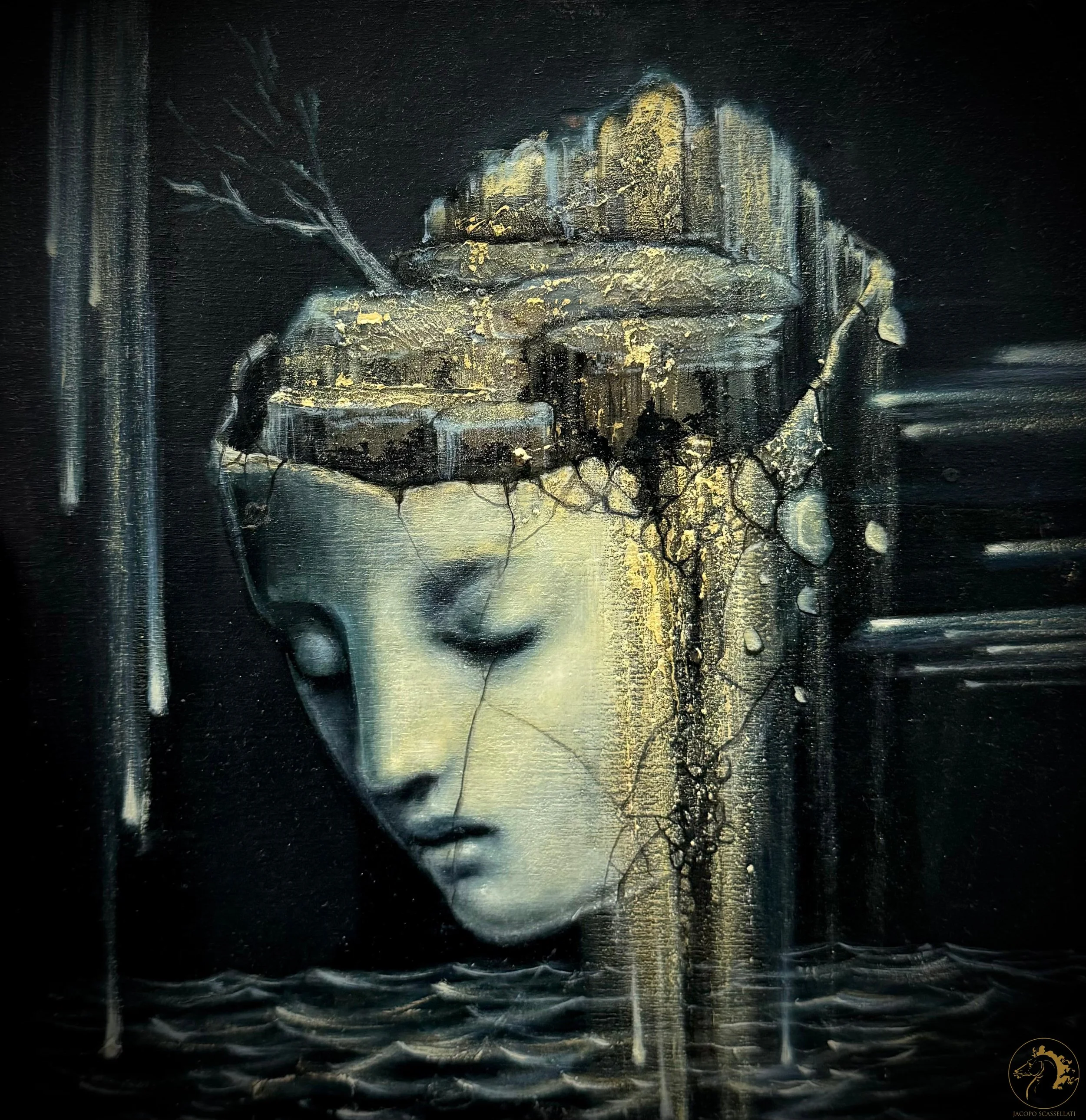 L'Inverno della Mente (The Winter of the Mind), oil on panel, 30 x 30 cm