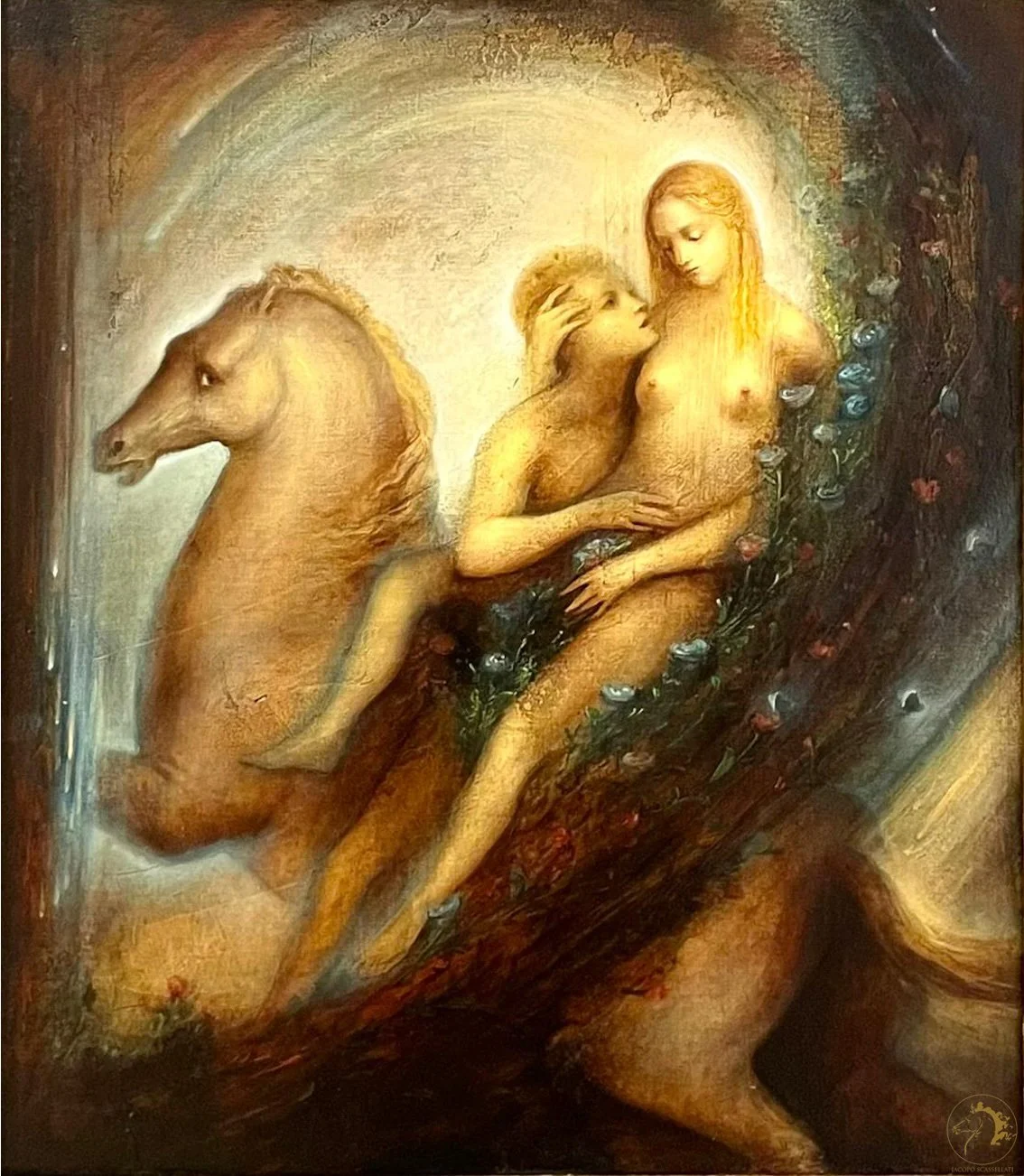 La Primavera del Bacio (The Spring of the Kiss), oil on panel, 50 x 40 cm | Private Collection