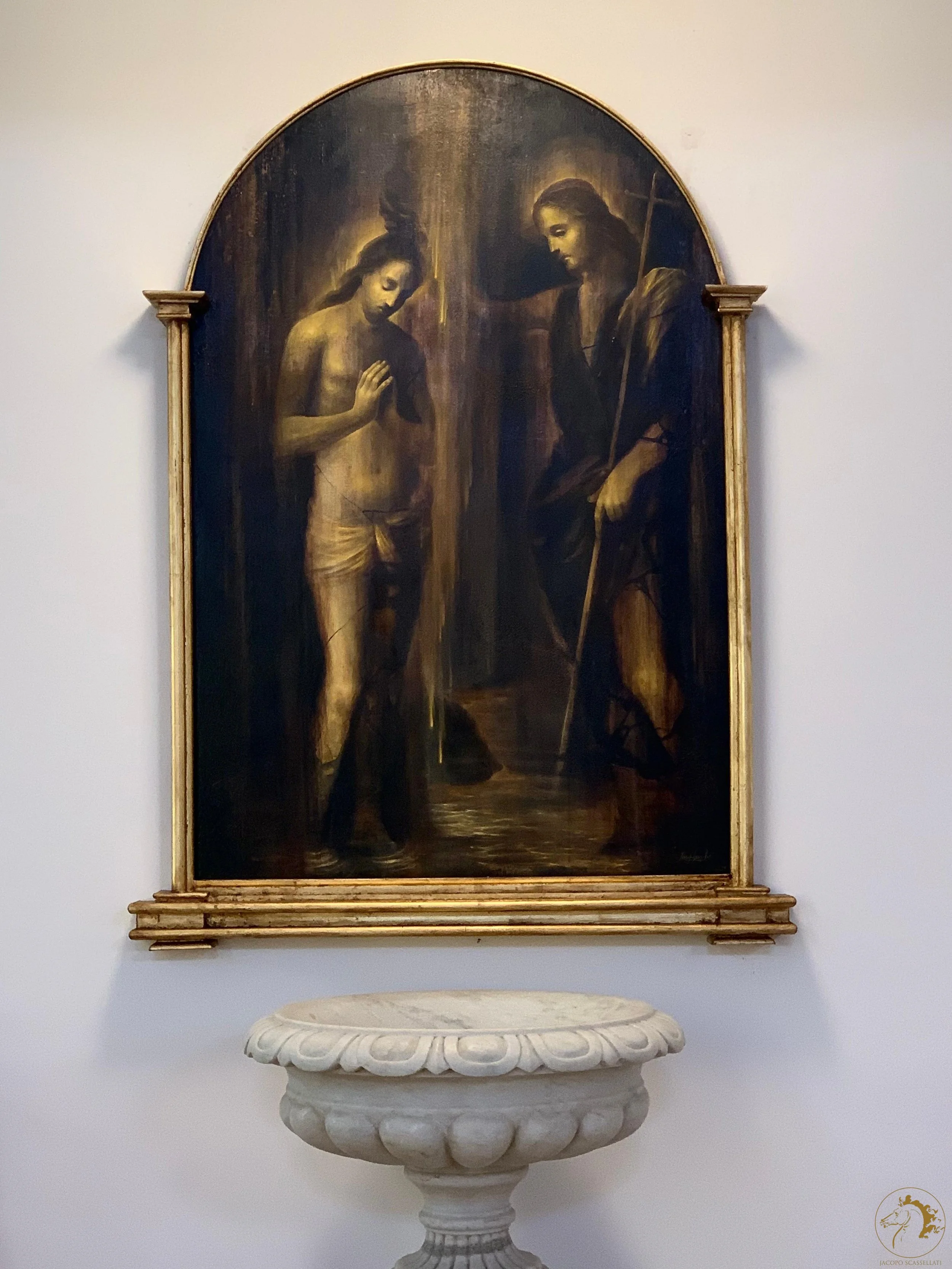 Baptism of Jesus, Chiesa della Sacra Famiglia, Sassari, Sardinia, Italy