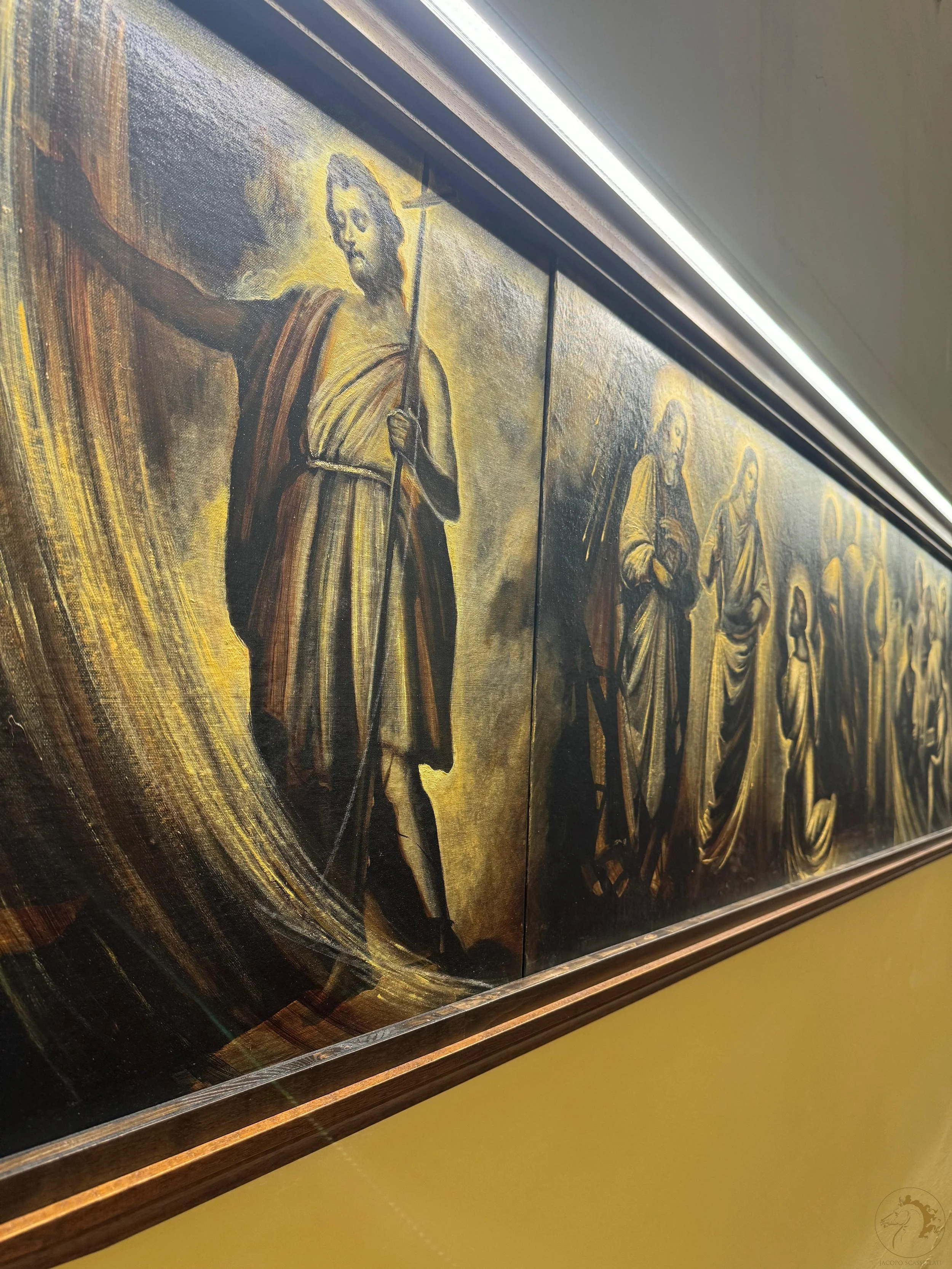 Detail, Monumental Painting, "Verbo Dipinto," Chiesa Parrocchiale di Cristo Risorto, Porto Torres, Sassari, Sardinia, Italy