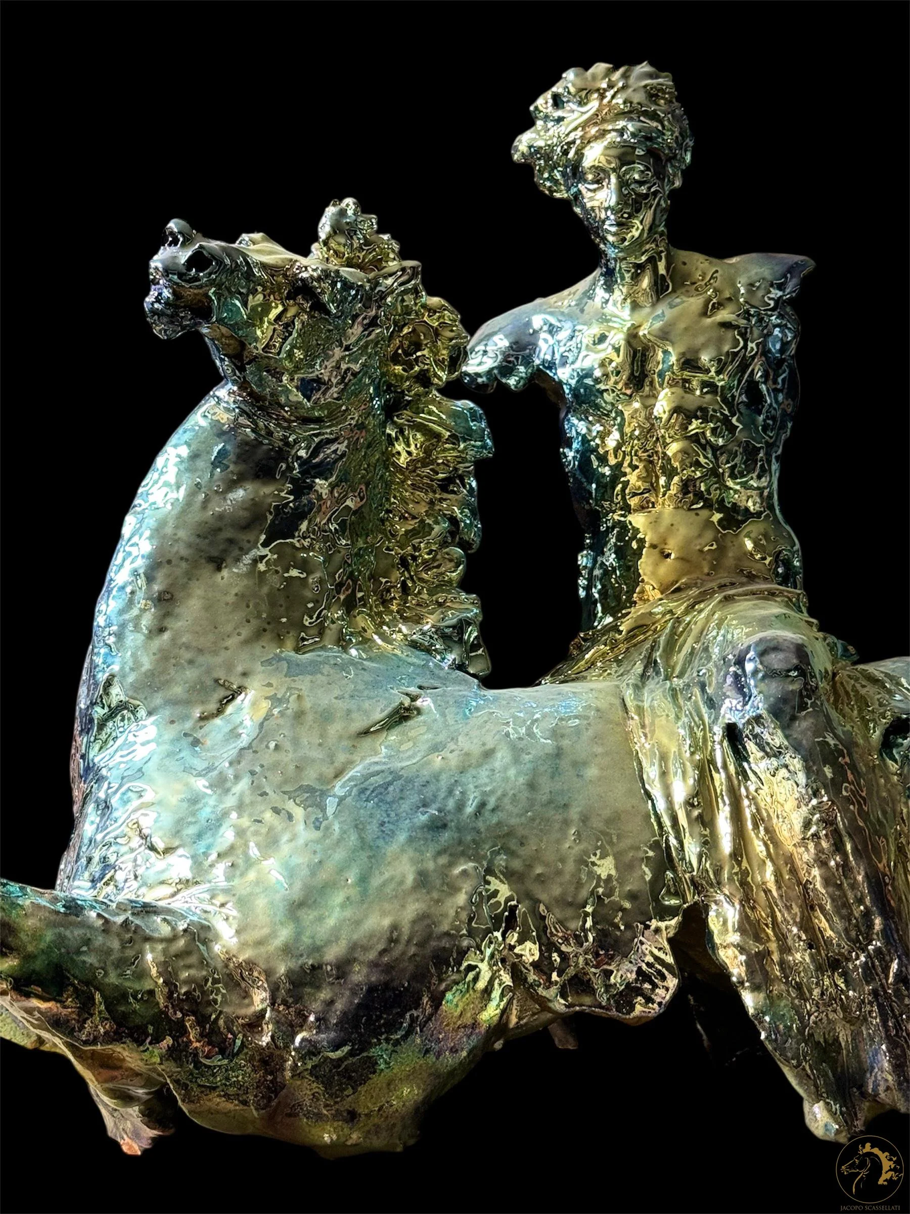 Equide (Equid), Glazed ceramic, high-fired, 38 x 20 x 52 cm