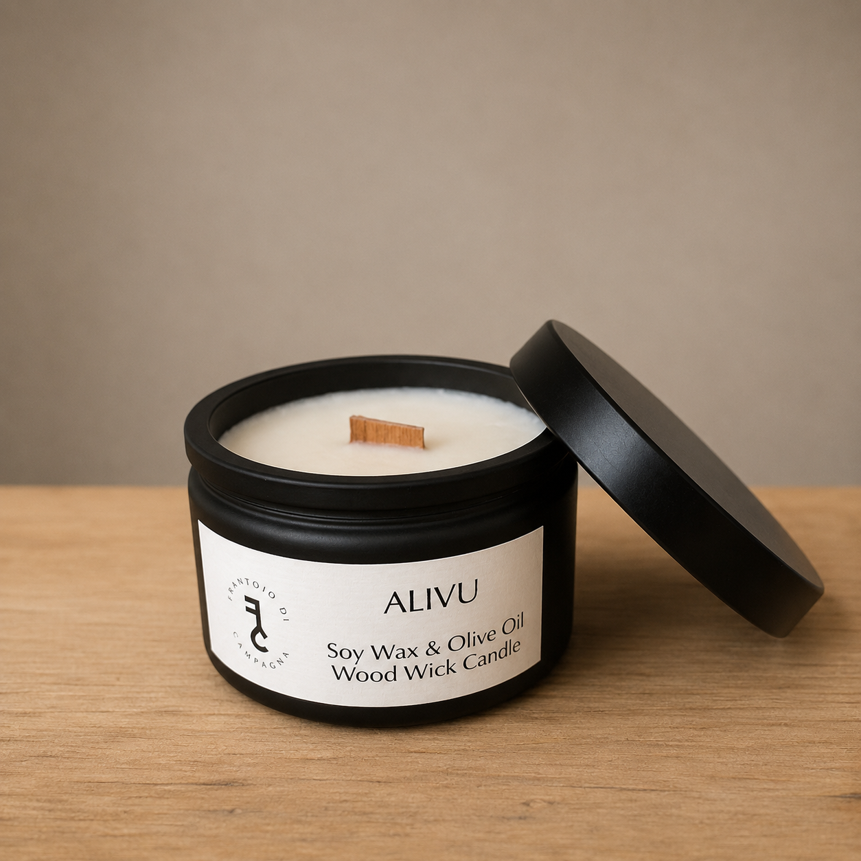 ALIVU Soy Wax & Olive Oil Wood Wick Candle
