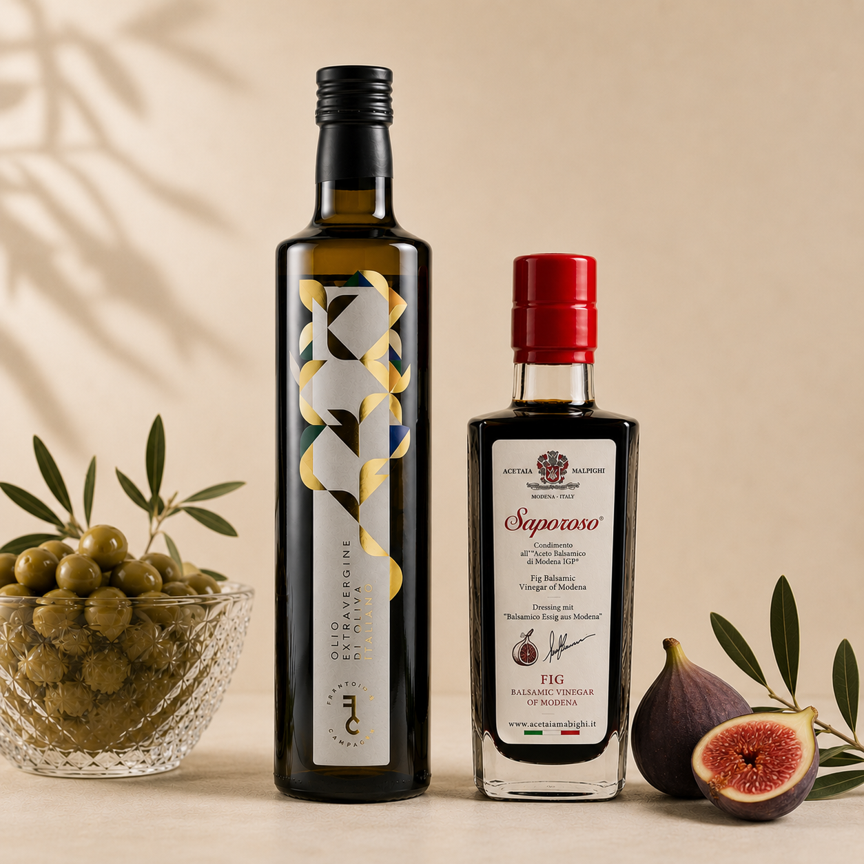 Italian Essentials Bundle Fig Balsamic Vinegar & Olive Oil