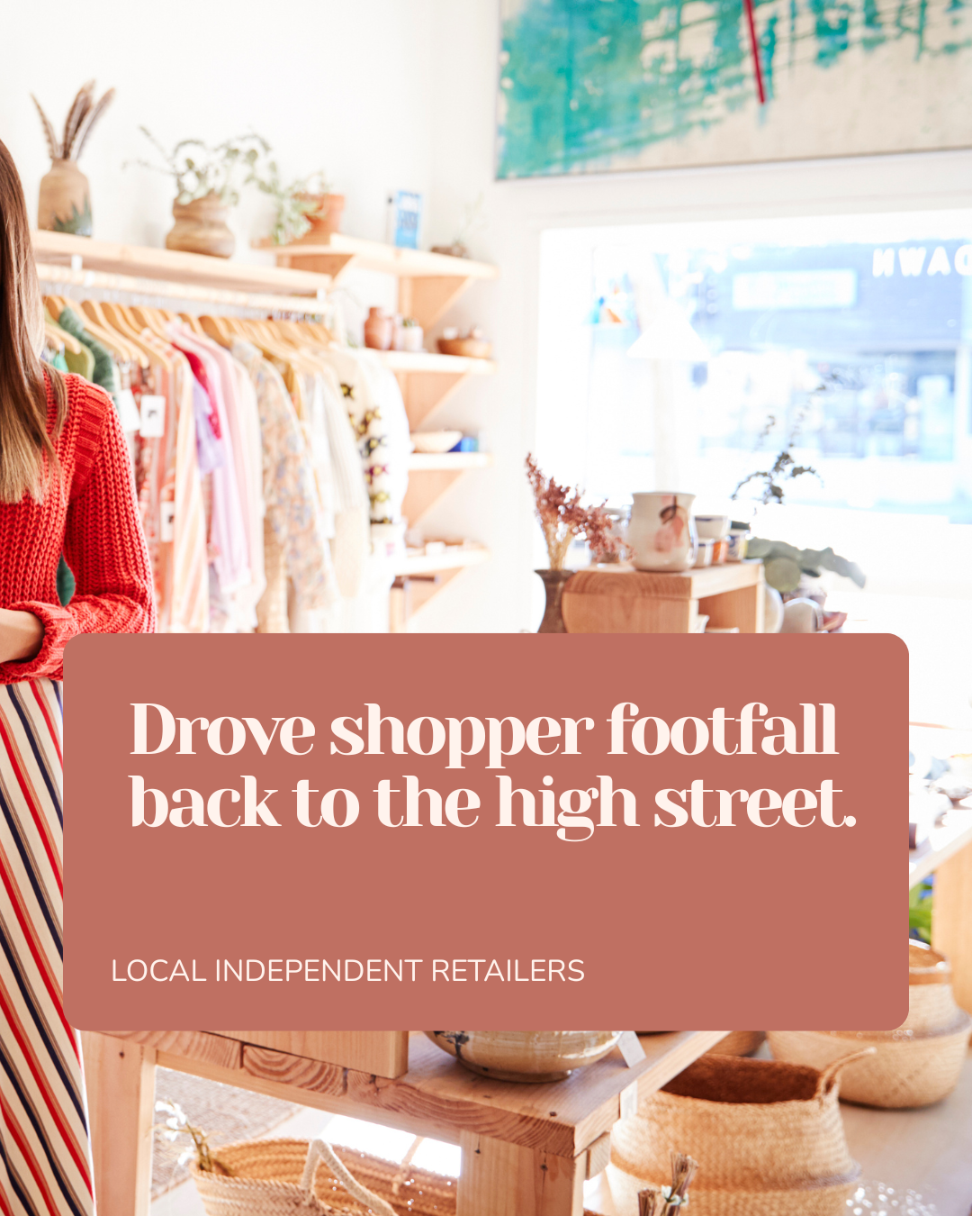 Inside a shop selling clothes and homeware items