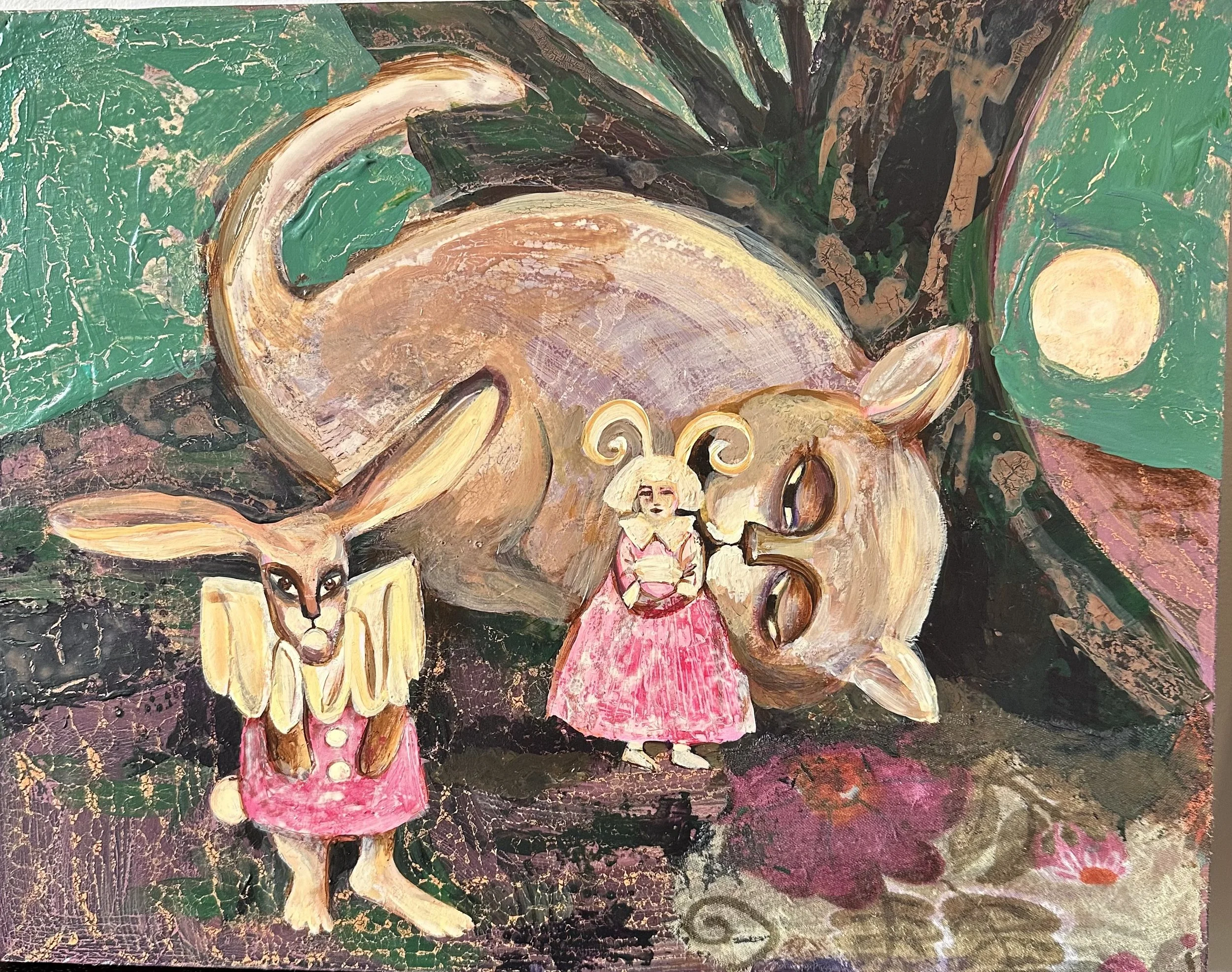 Instructions for Speaking to Shadows Acrylic on wood 11'2x14'2