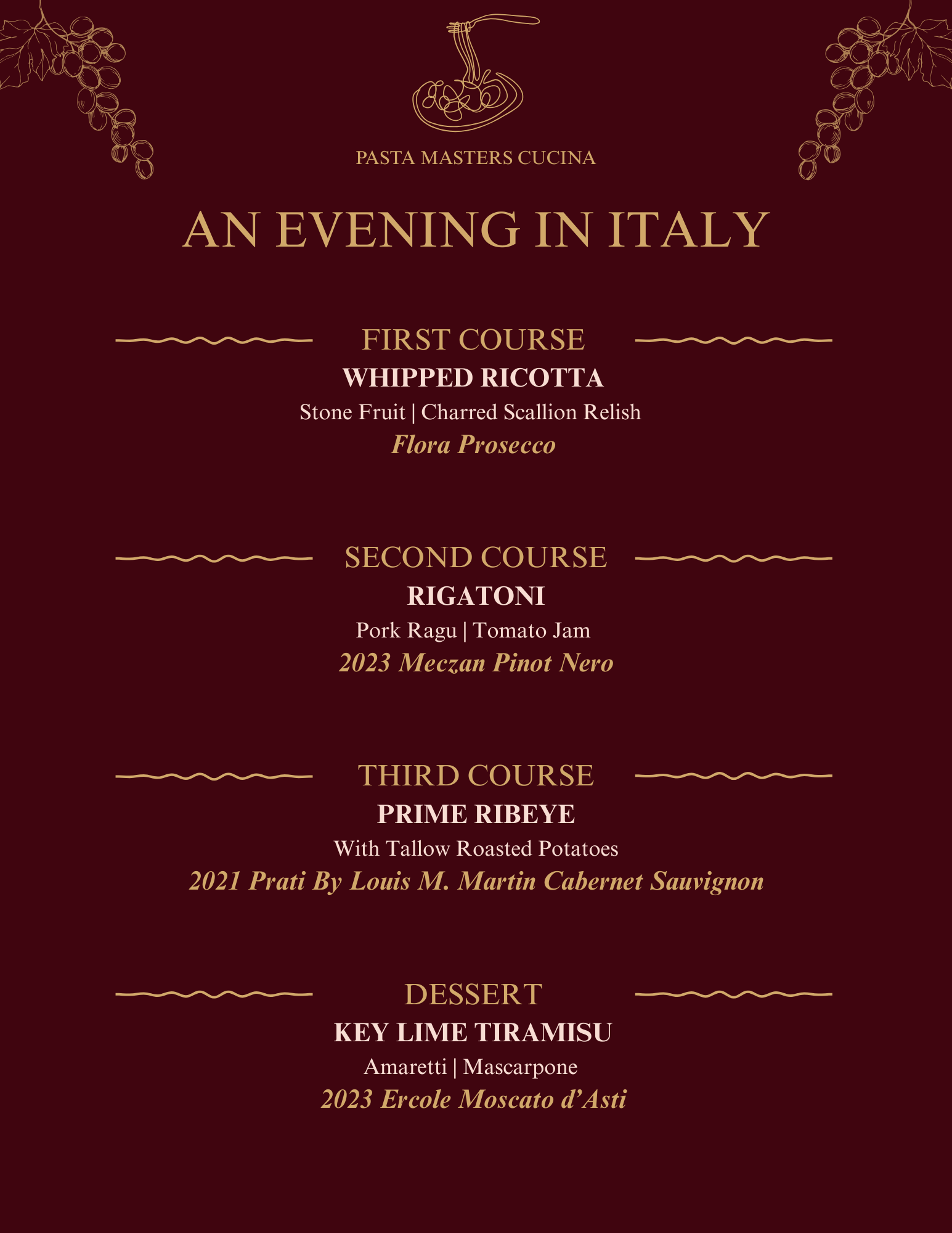 Italian Wine Tasting Dinner