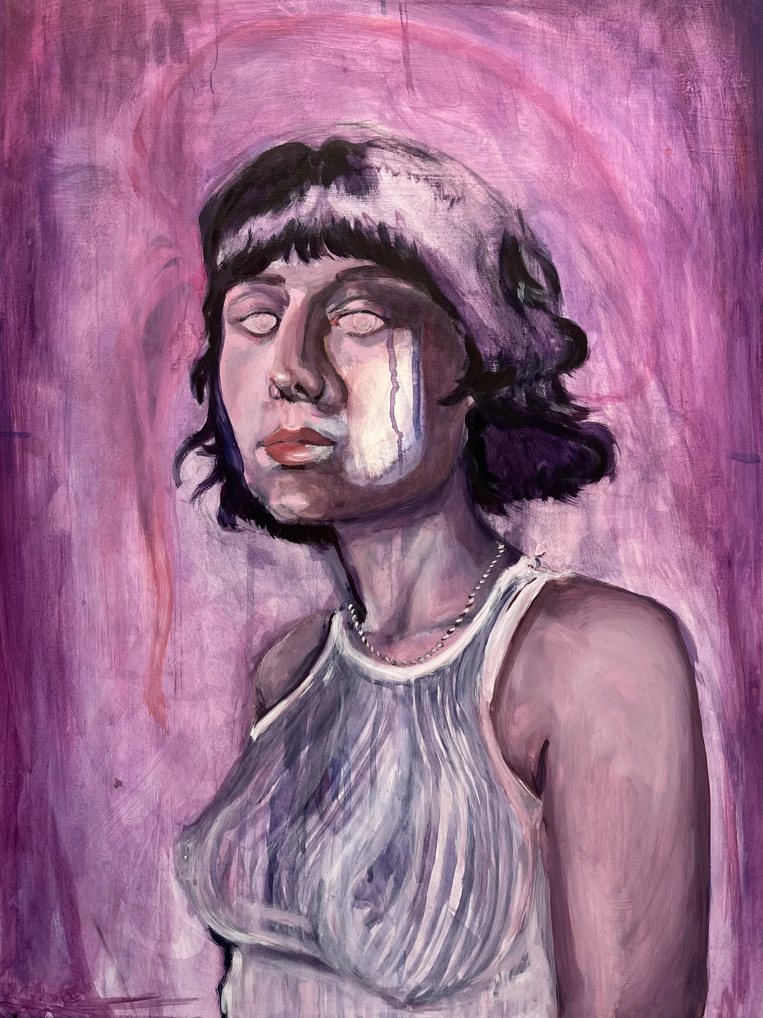 Self Portrait, 16x20in, Acrylic on Wood Panel, 2024