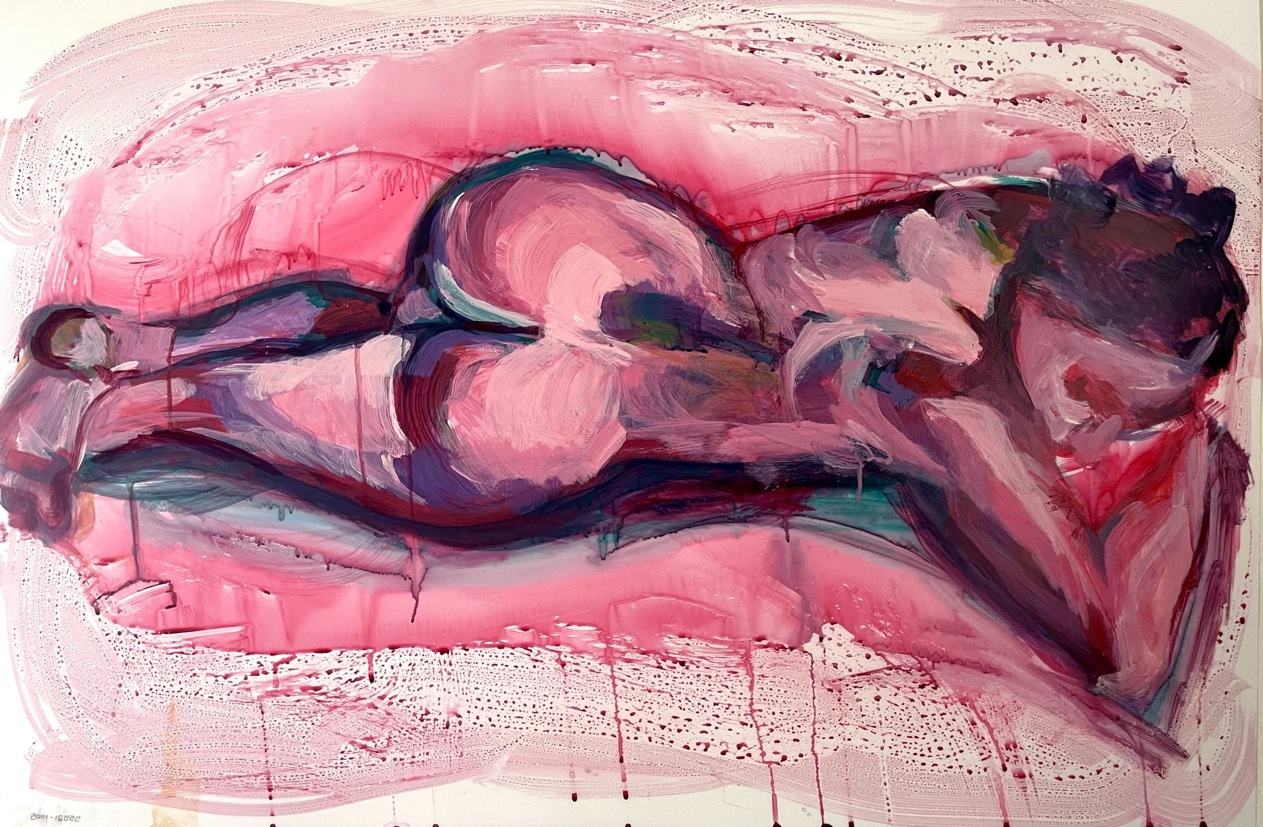 Untitled, 36x24in, acrylic on yupo