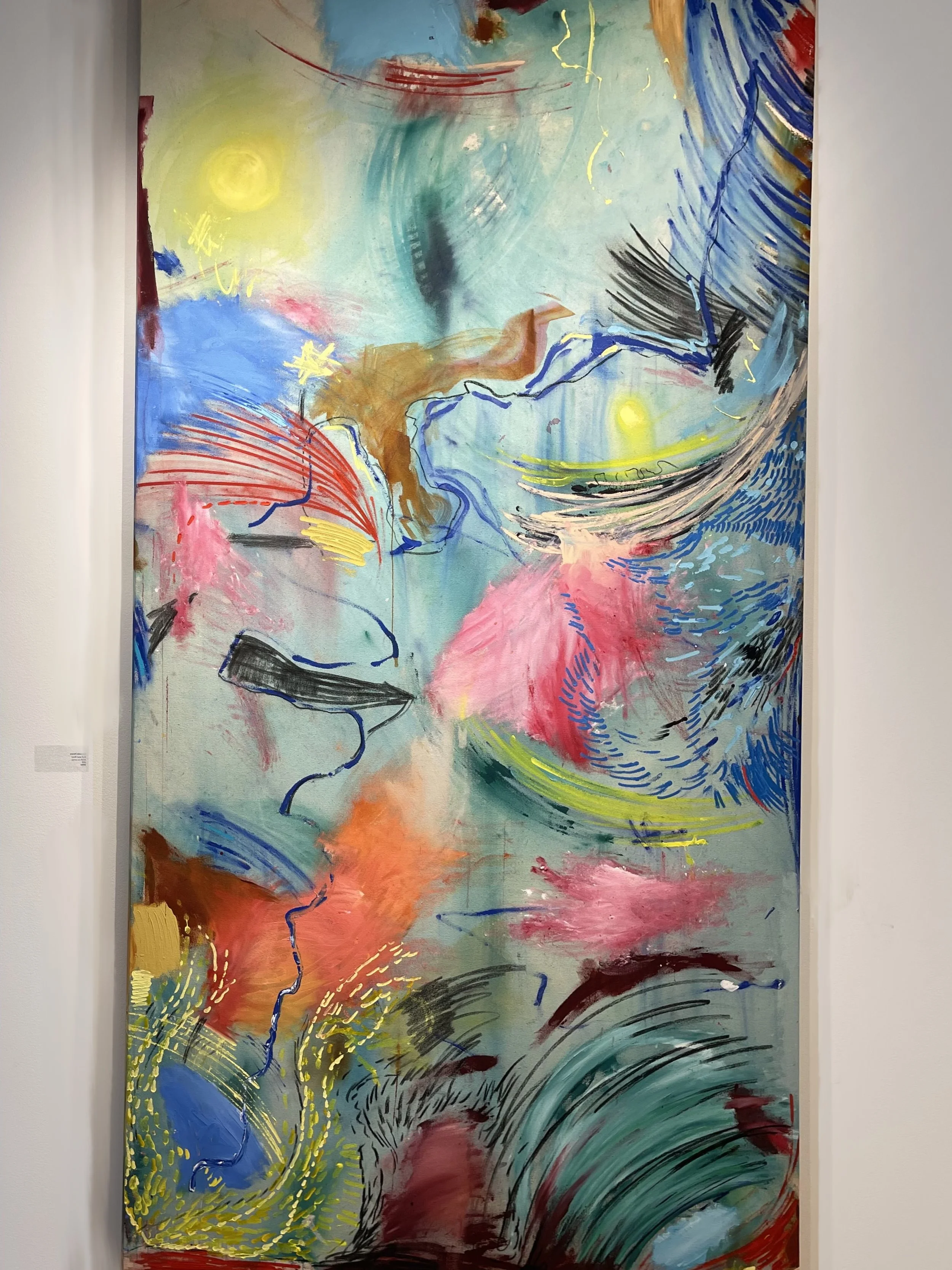 Bull & River, 5x10ft, acrylic on canvas