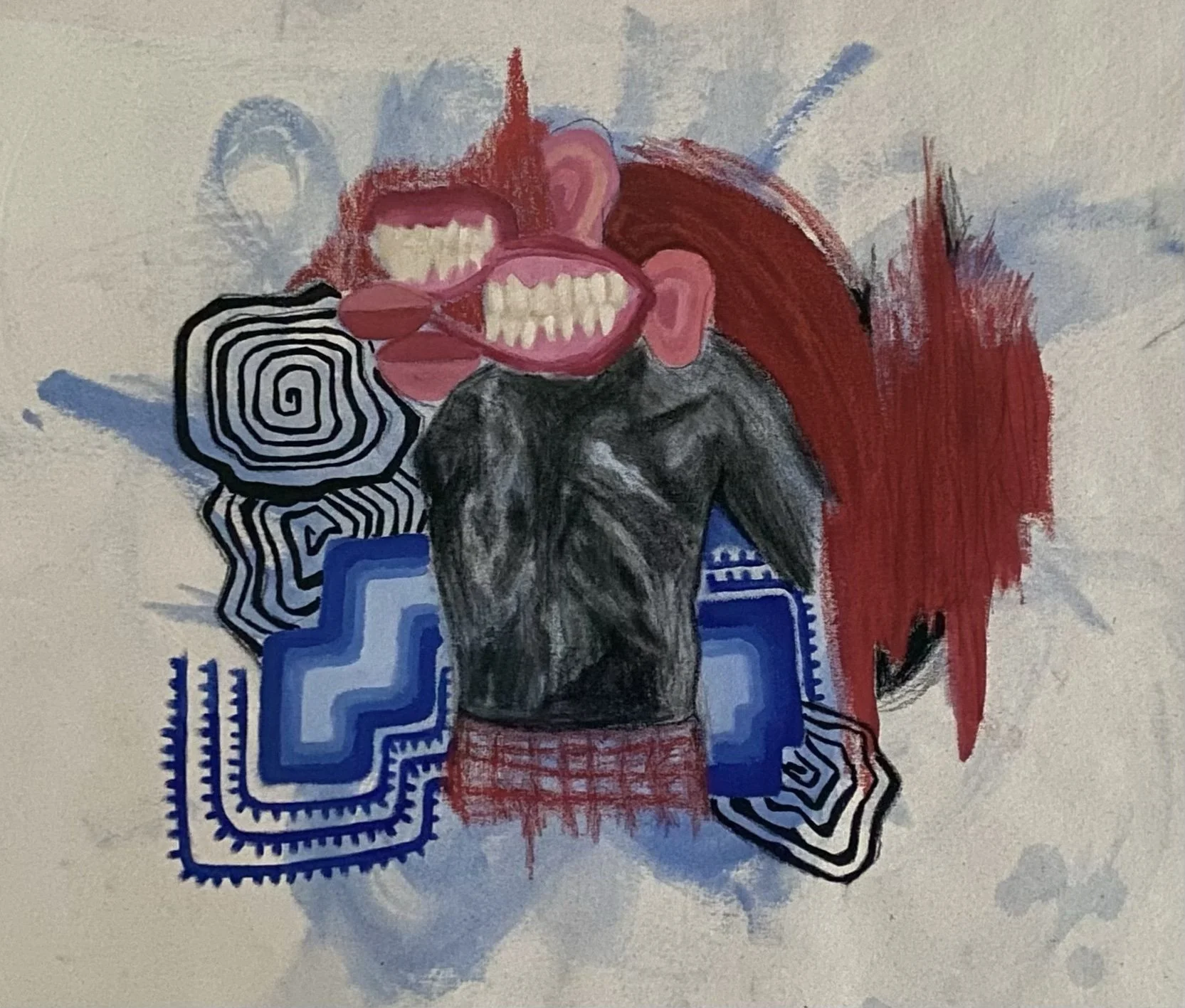 Untitled, 30x30in, Acrylic/Charcoal on Canvas, 2022