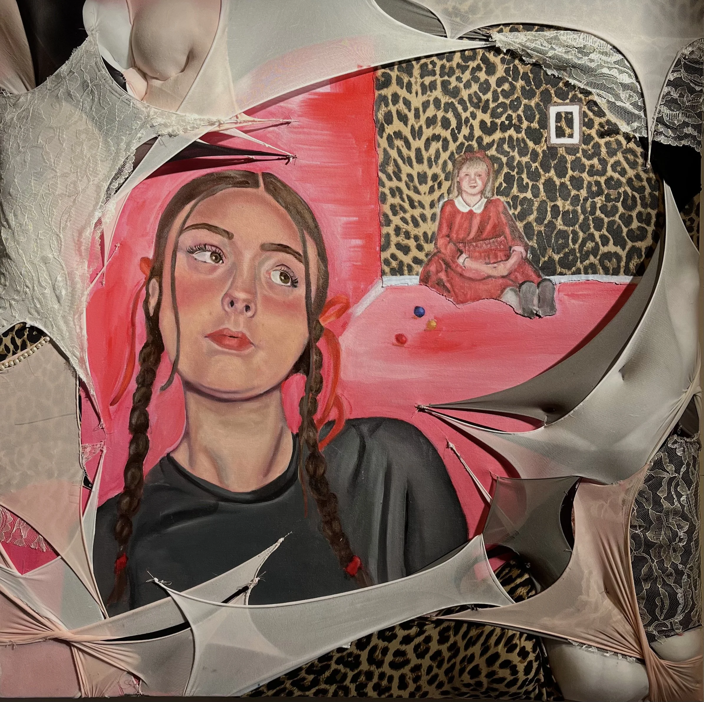 Am I Still Young?, 30x30in, Oil/Mixed Media on Canvas, 2024